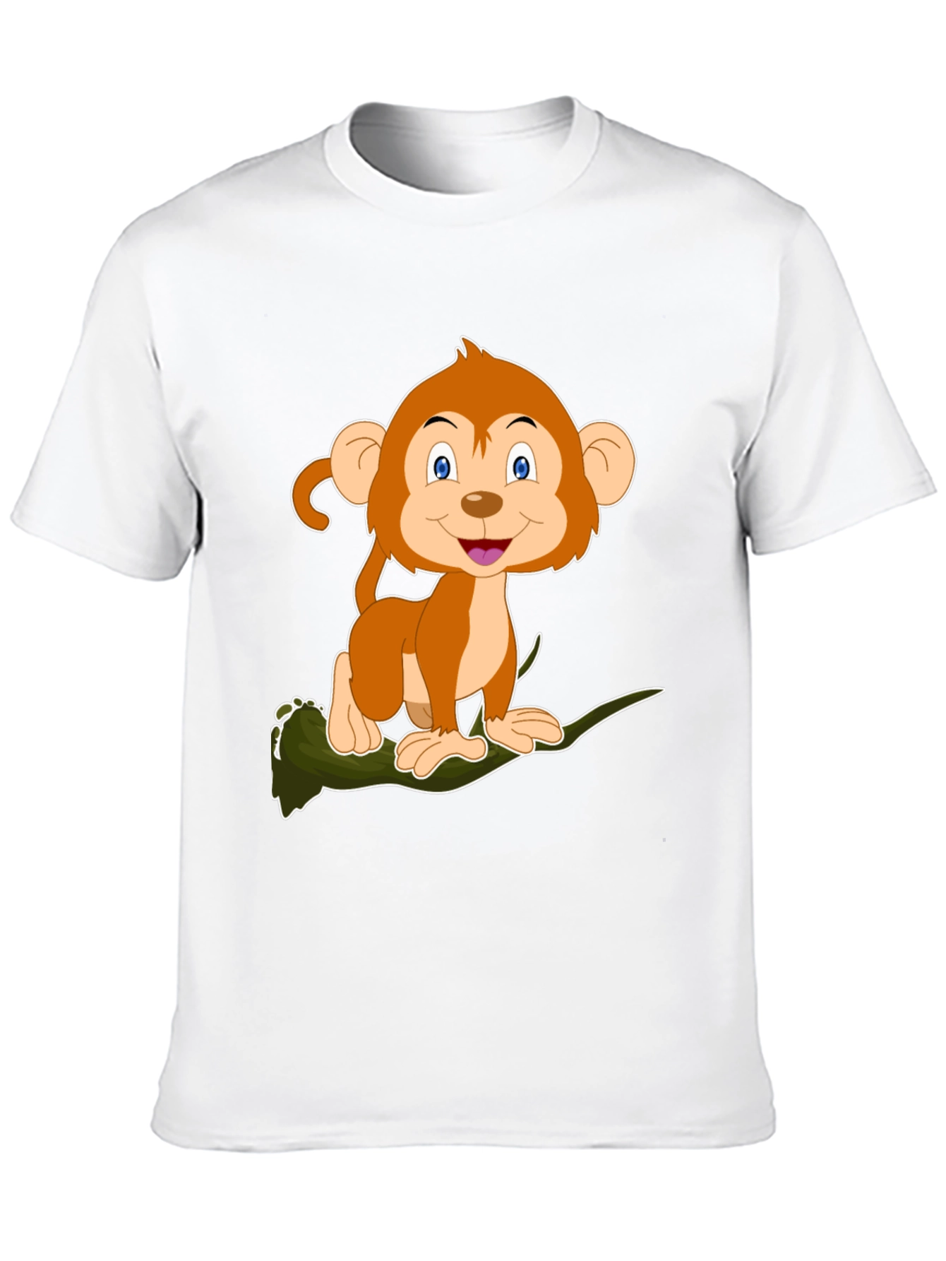 Monkey Cartoon Graphic Black T-Shirt