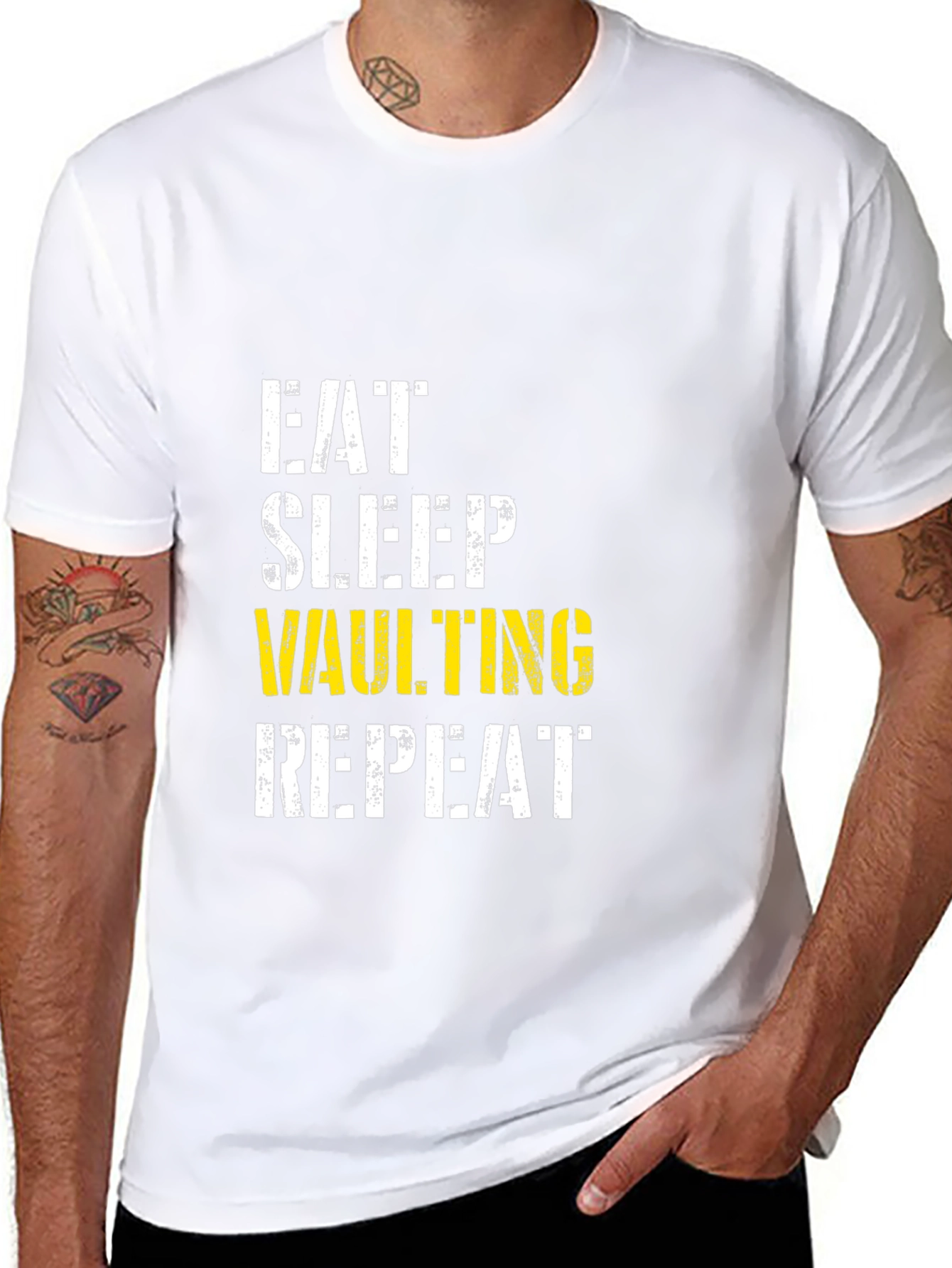 Eat Sleep Vaulting Repeat Black T-Shirt