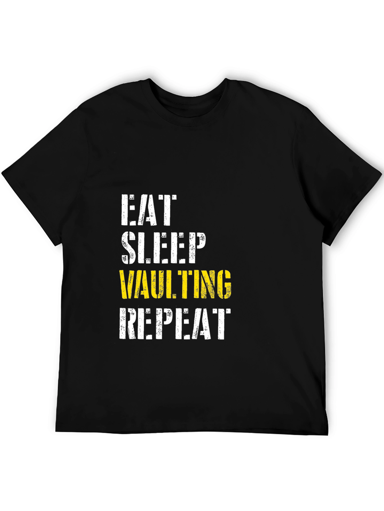 Eat Sleep Vaulting Repeat Black T-Shirt