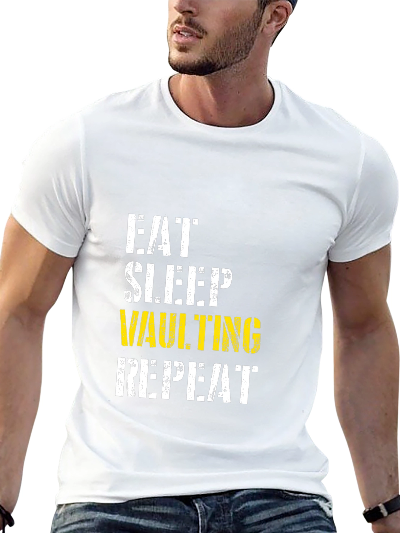 Eat Sleep Vaulting Repeat Black T-Shirt