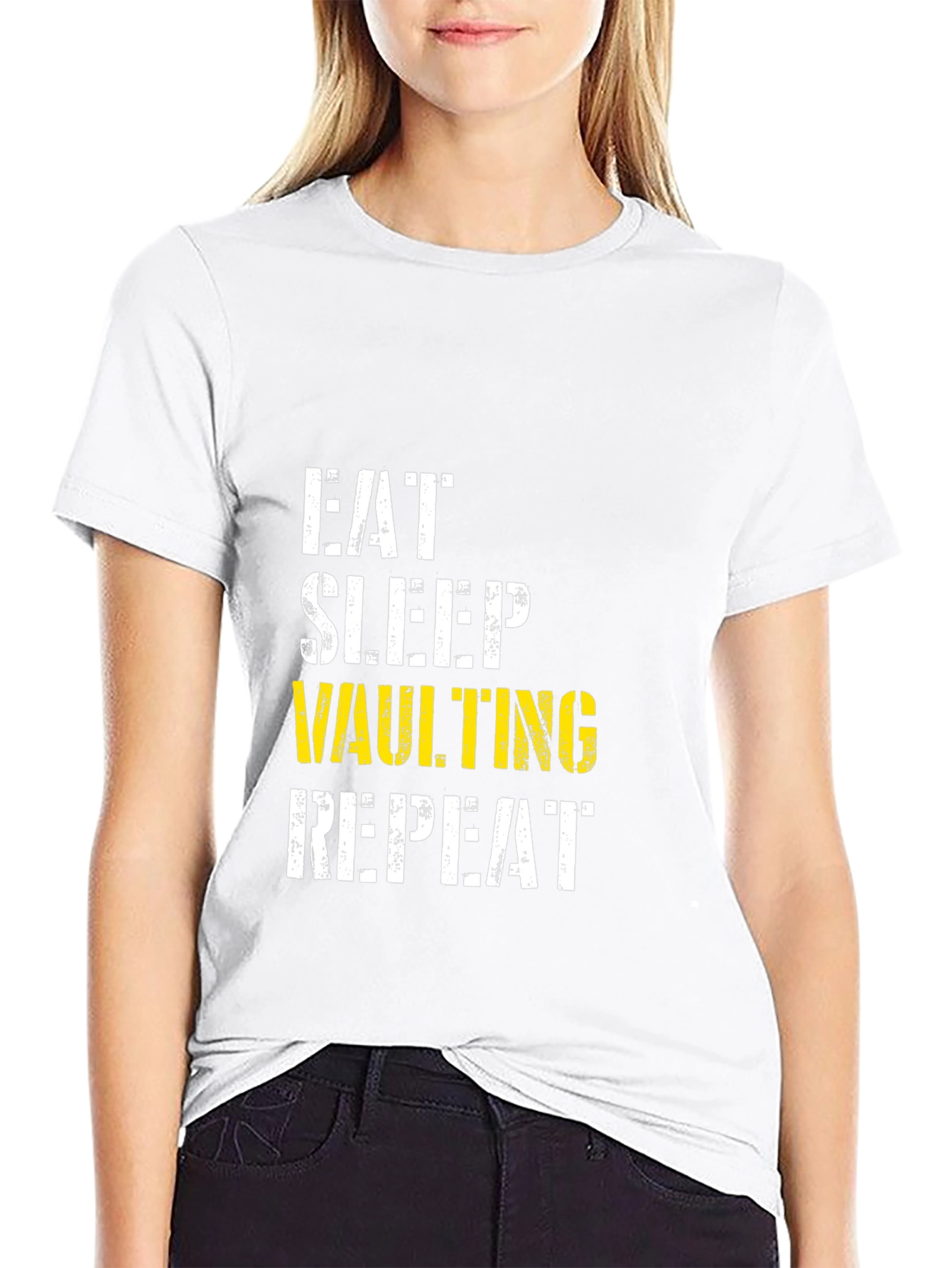Eat Sleep Vaulting Repeat Black T-Shirt