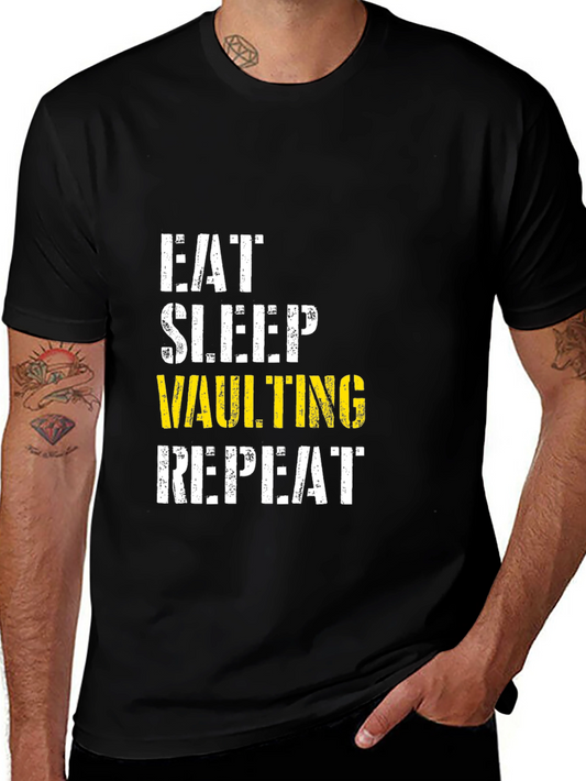 Eat Sleep Vaulting Repeat Black T-Shirt