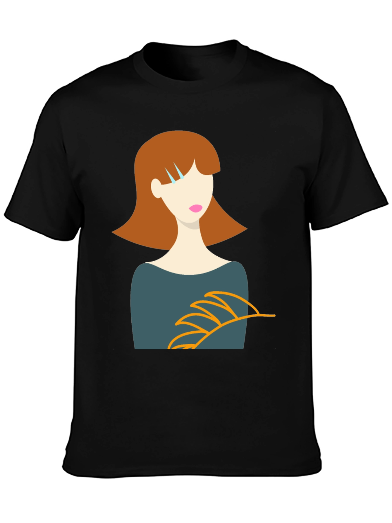 Stylish Graphic Tee - Woman Portrait Design