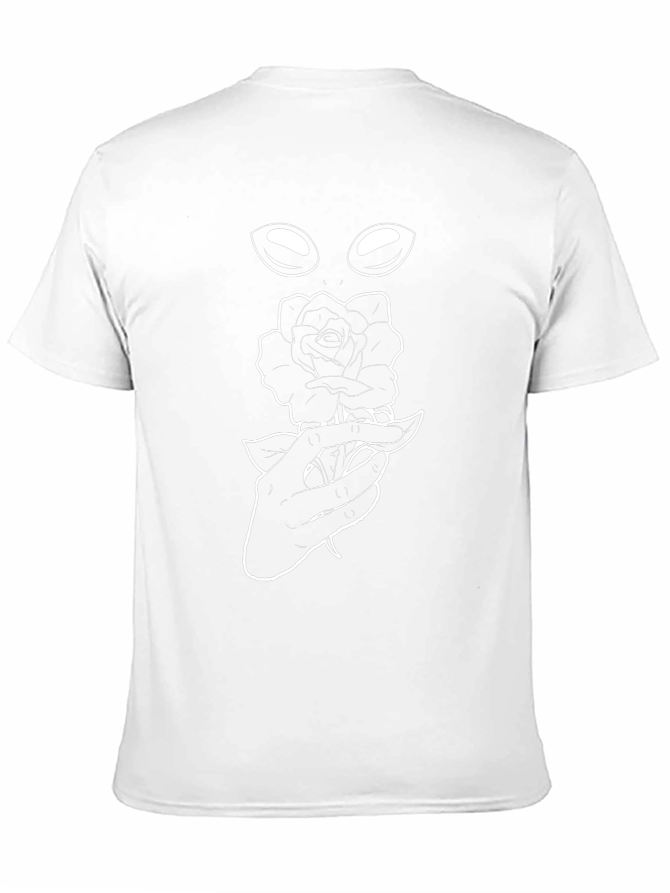 Alien Rose Graphic Tee - Black Cotton T-Shirt
