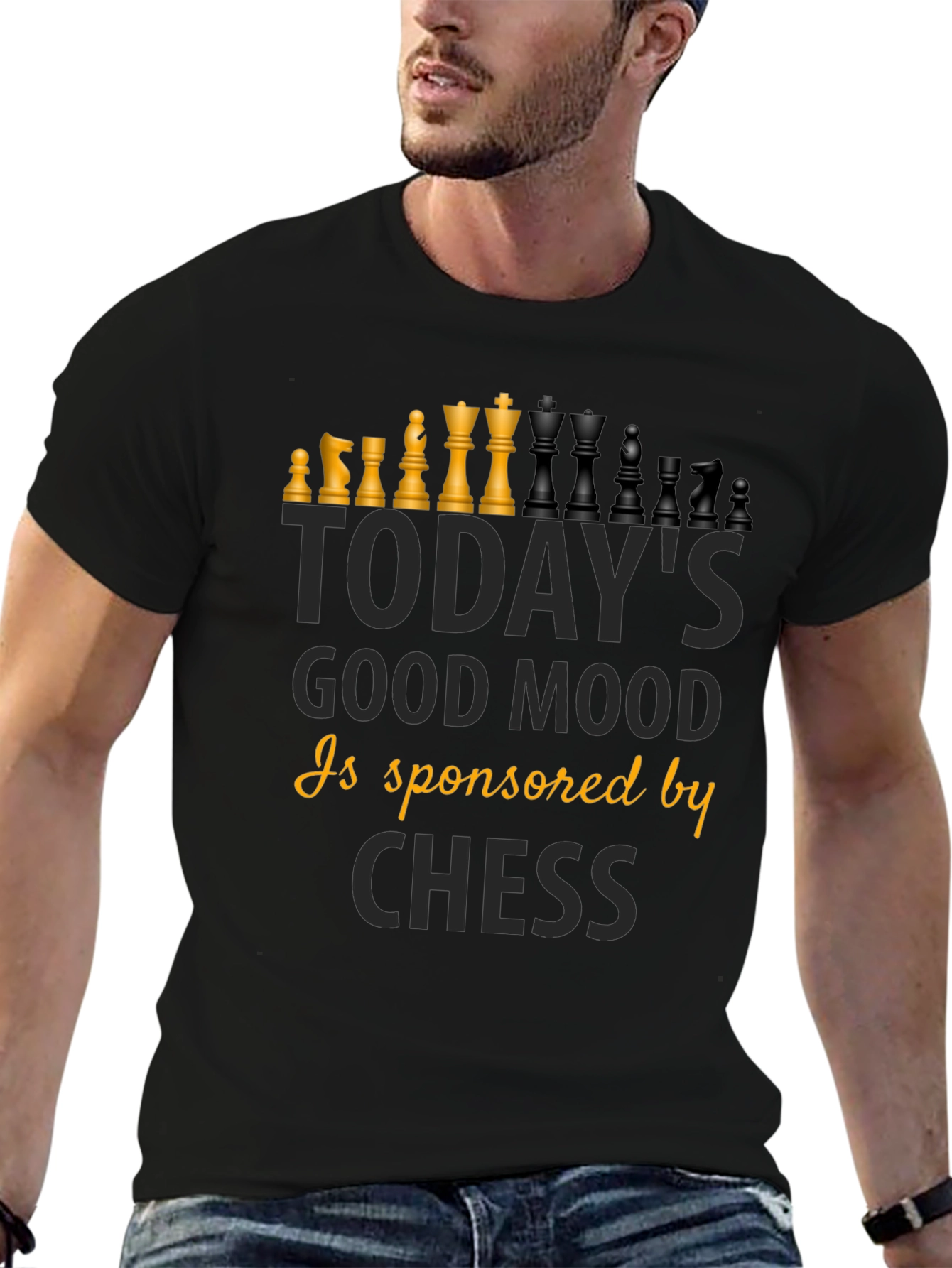 Chess Good Mood T-Shirt - Black Graphic Tee