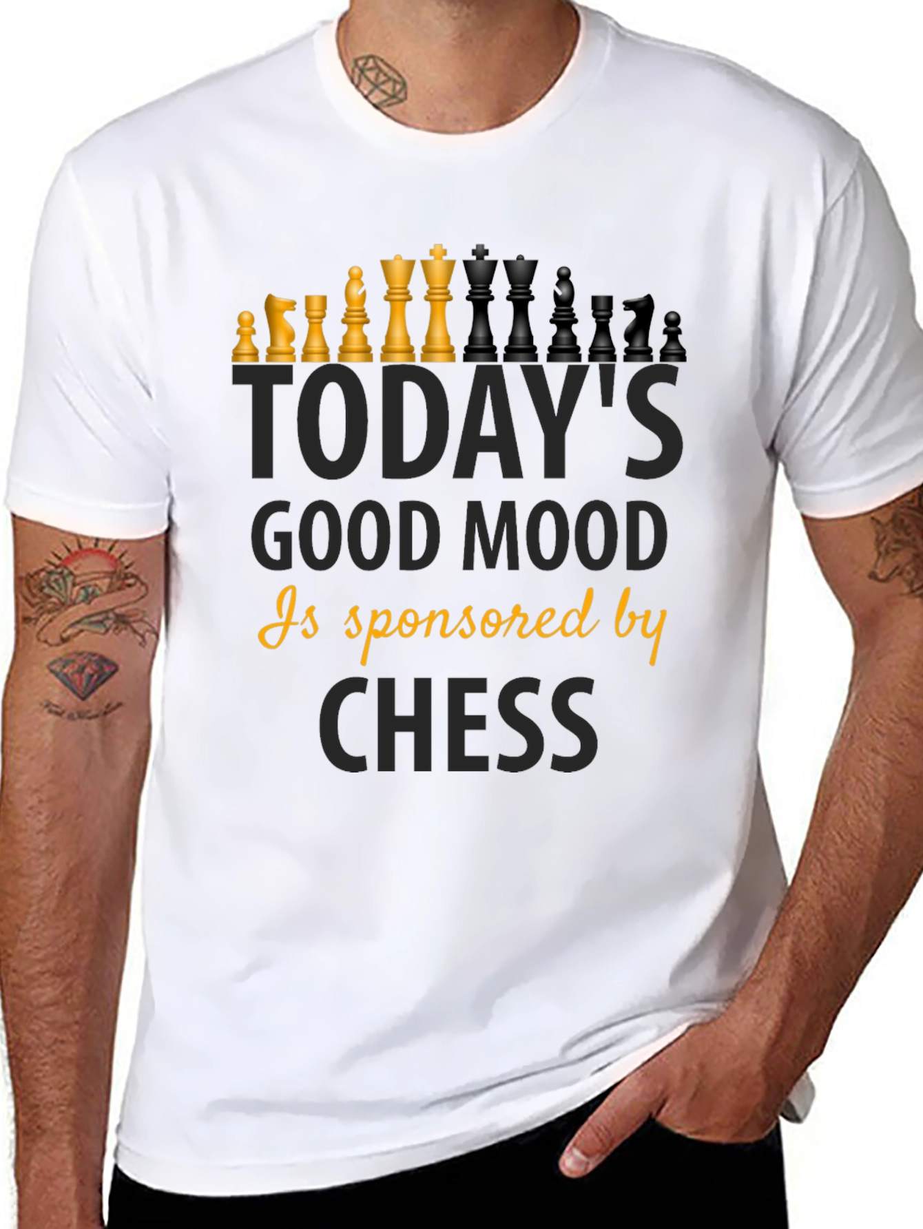 Chess Good Mood T-Shirt - Black Graphic Tee