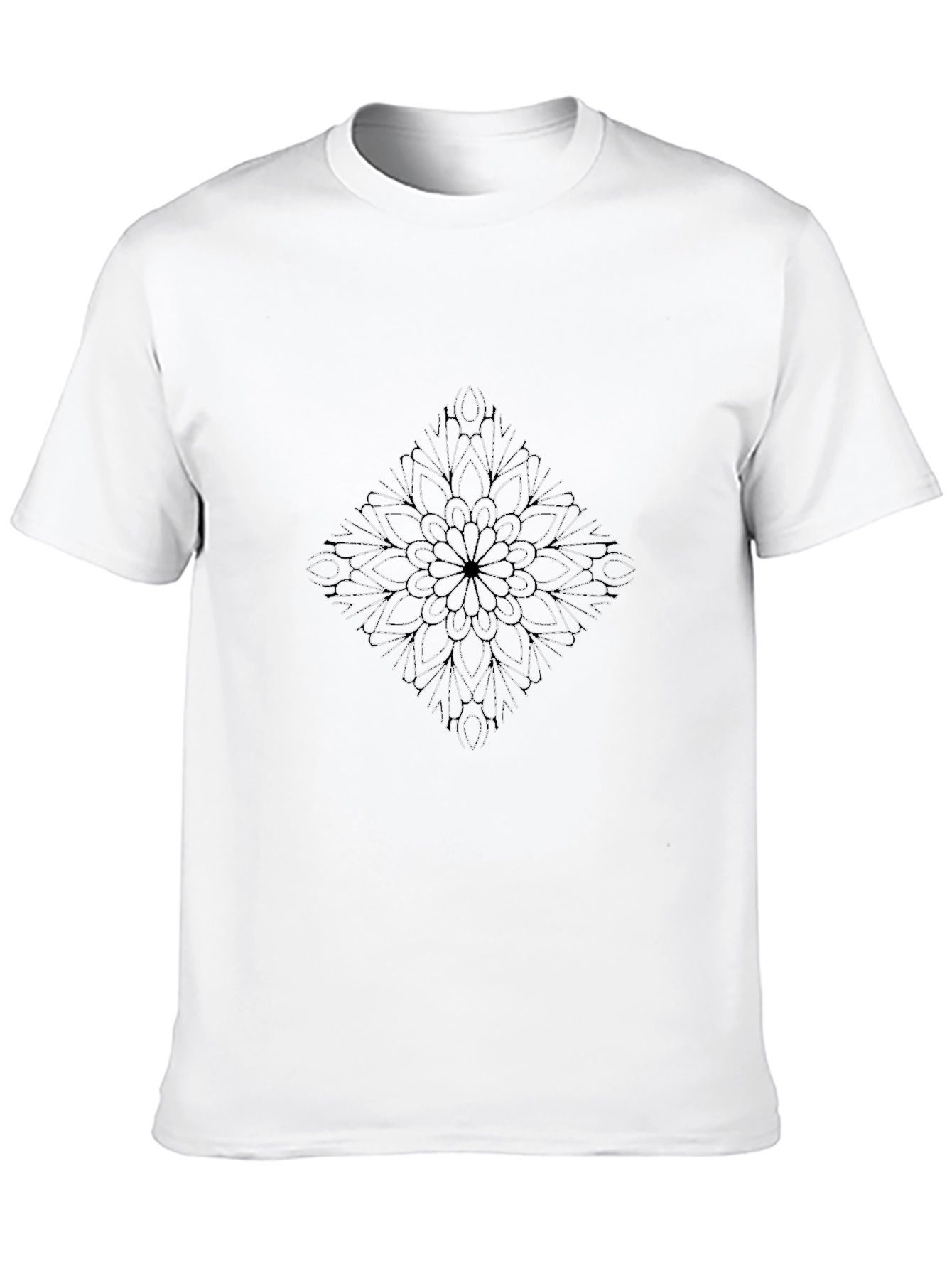 Modern Floral Diamond Graphic Black Tee