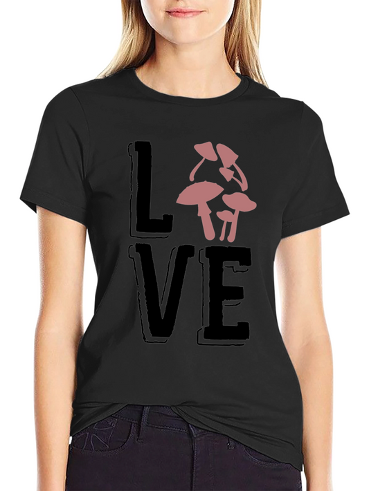 Mushroom Love Black T-Shirt