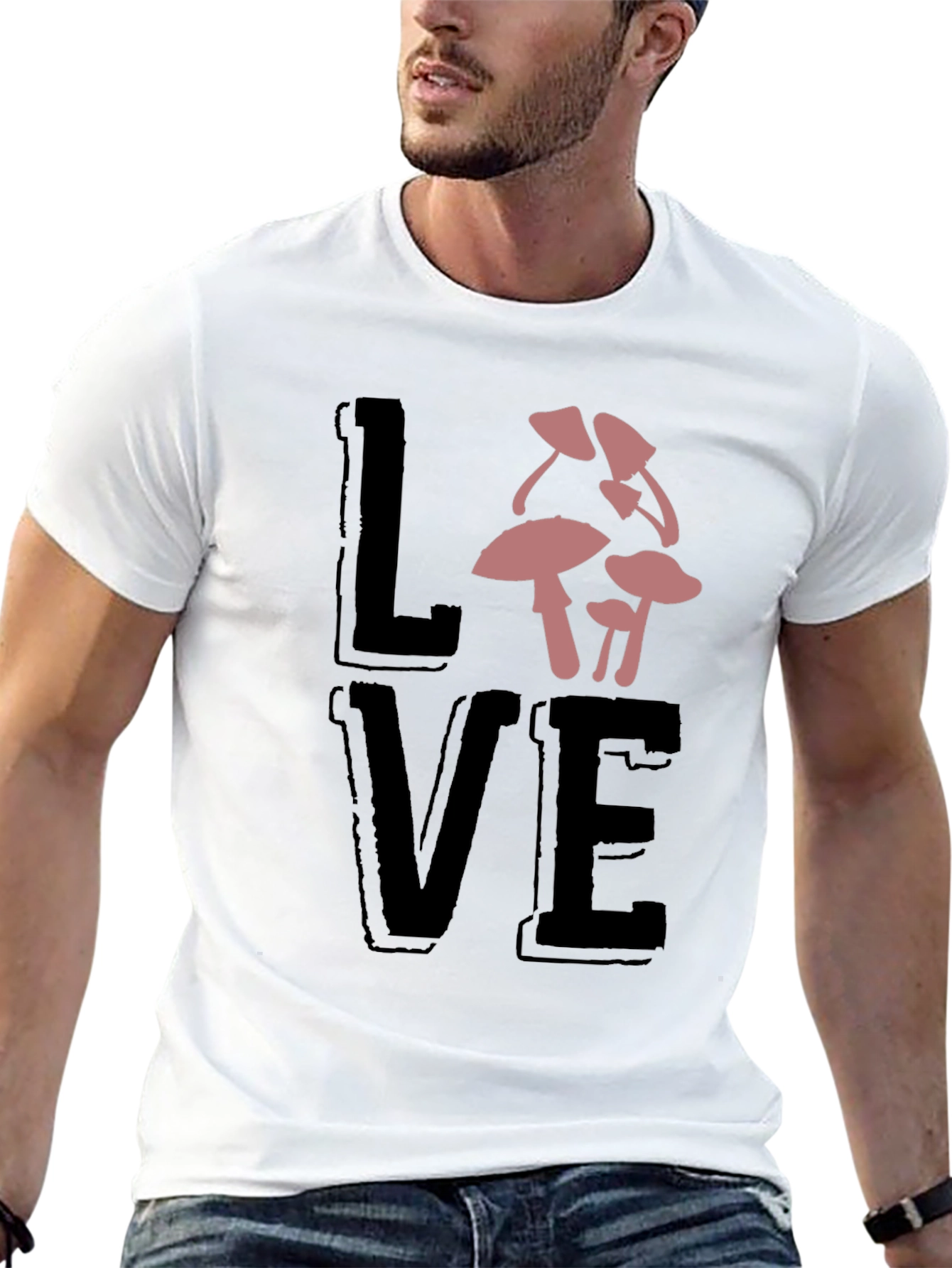 Mushroom Love Black T-Shirt