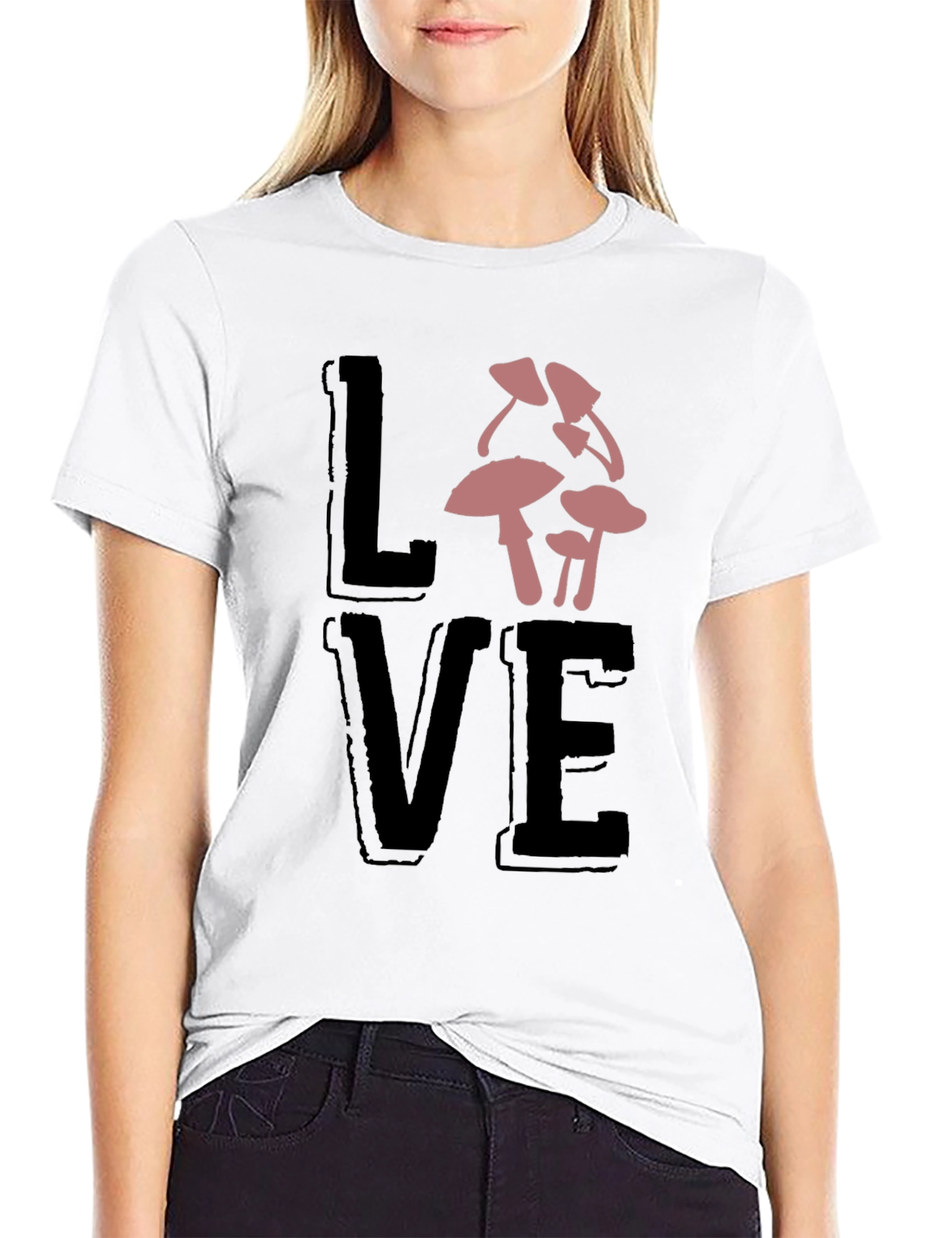Mushroom Love Black T-Shirt