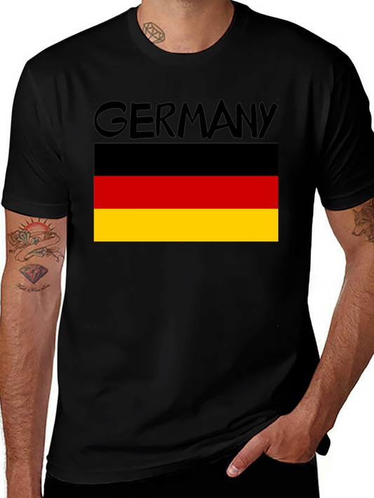 Germany Flag T-Shirt - Black Tee for Deutschland Fans