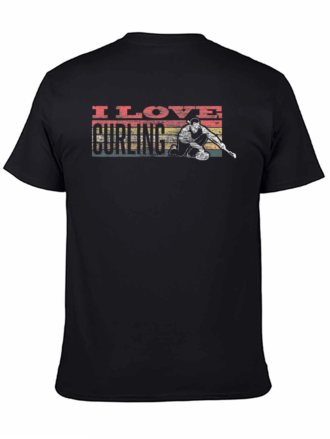 I Love Curling Graphic Tee - Unisex Black T-Shirt