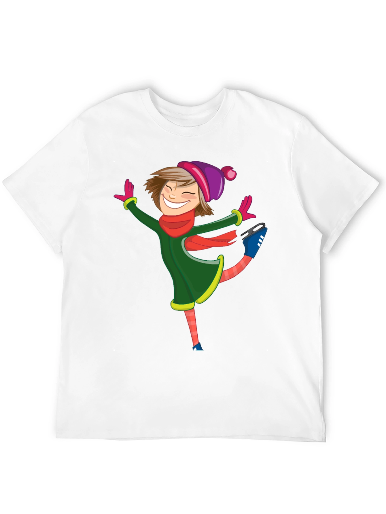 Skating Girl Graphic Tee - Black Cotton Blend Shirt