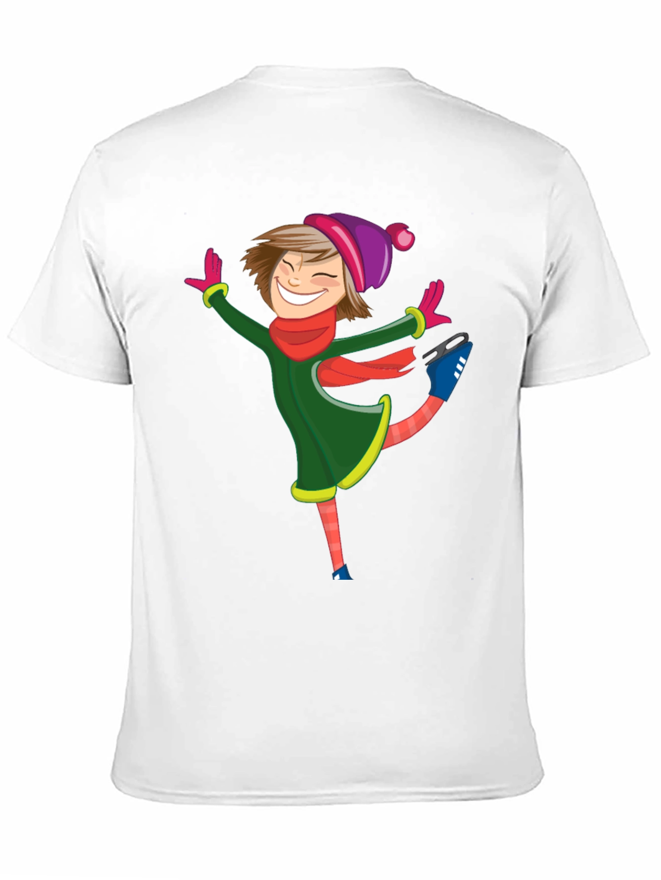Skating Girl Graphic Tee - Black Cotton Blend Shirt