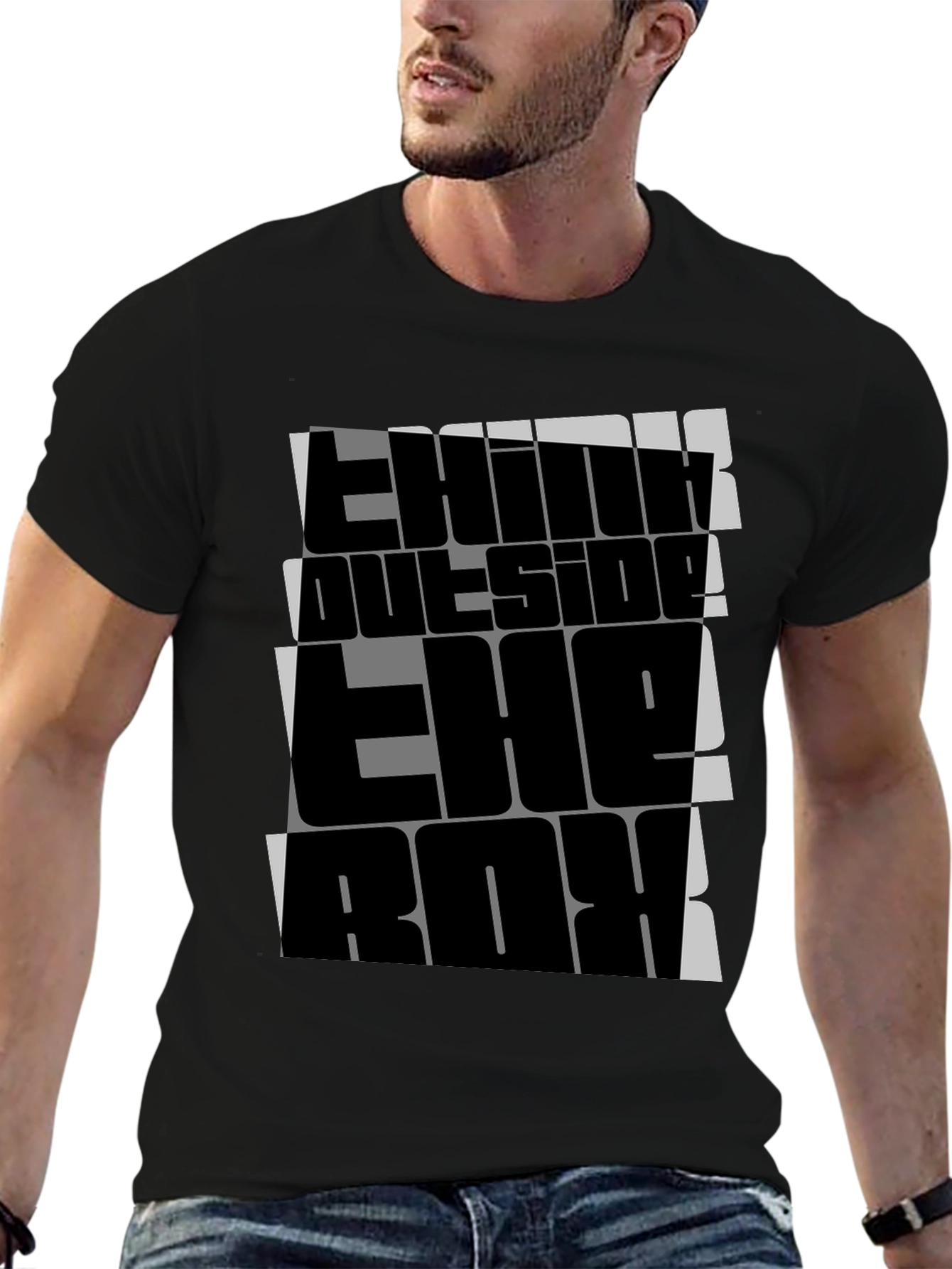Think Outside the Box Graphic Tee - Black