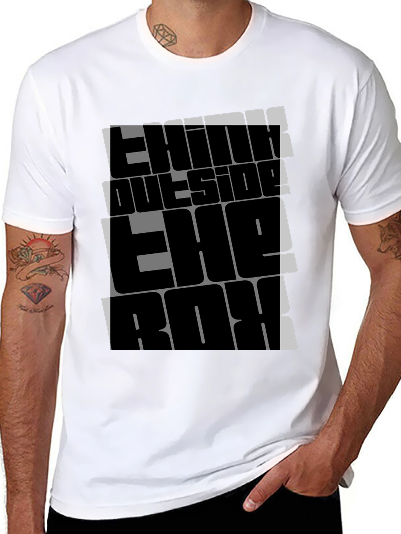 Think Outside the Box Graphic Tee - Black