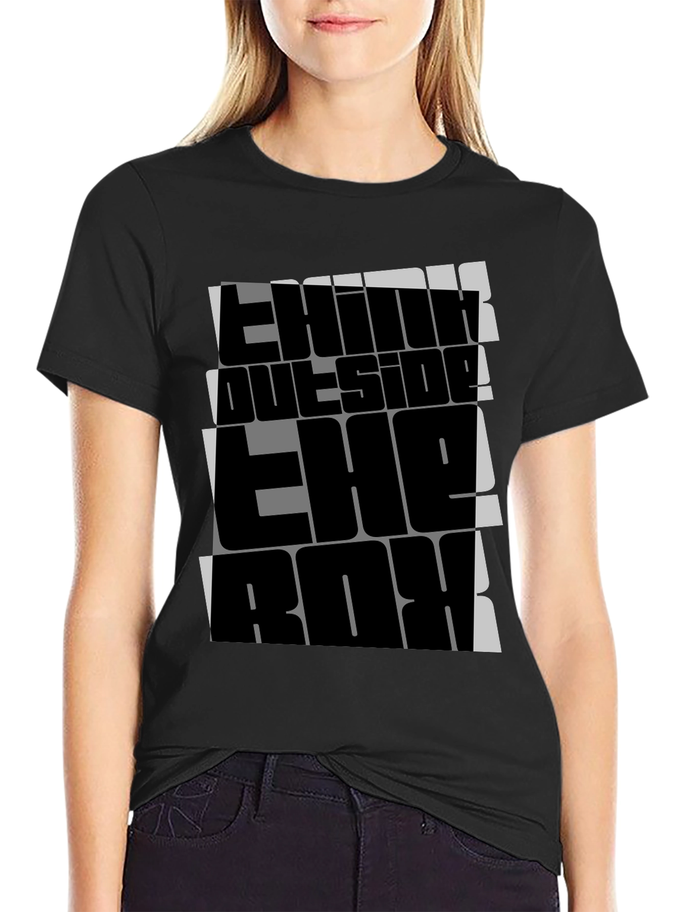 Think Outside the Box Graphic Tee - Black