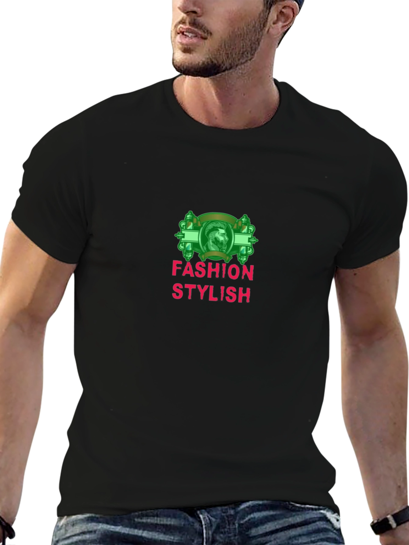 Stylish Black T-Shirt with Fashion Graphic