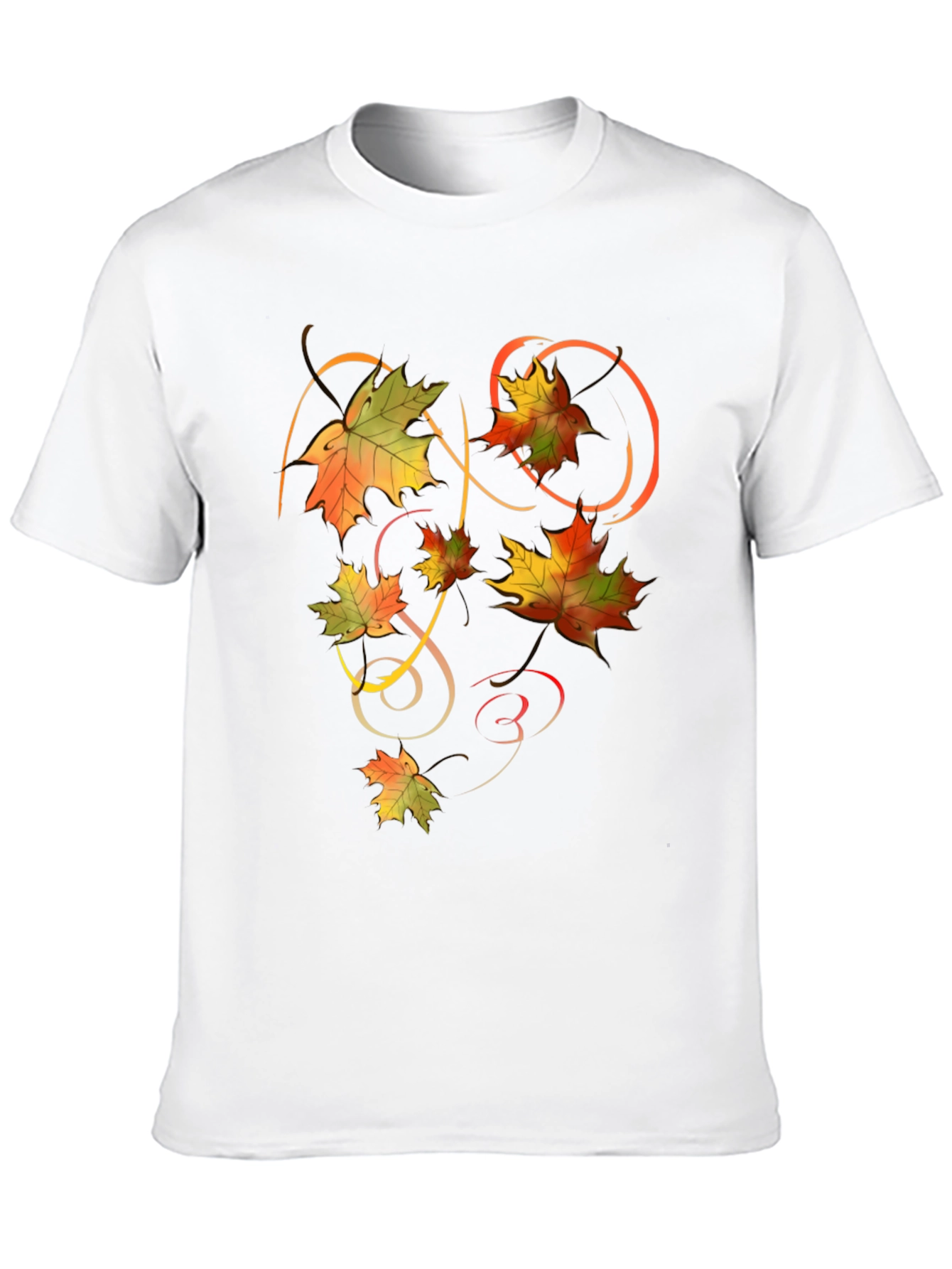 Autumn Leaves Graphic Black T-Shirt