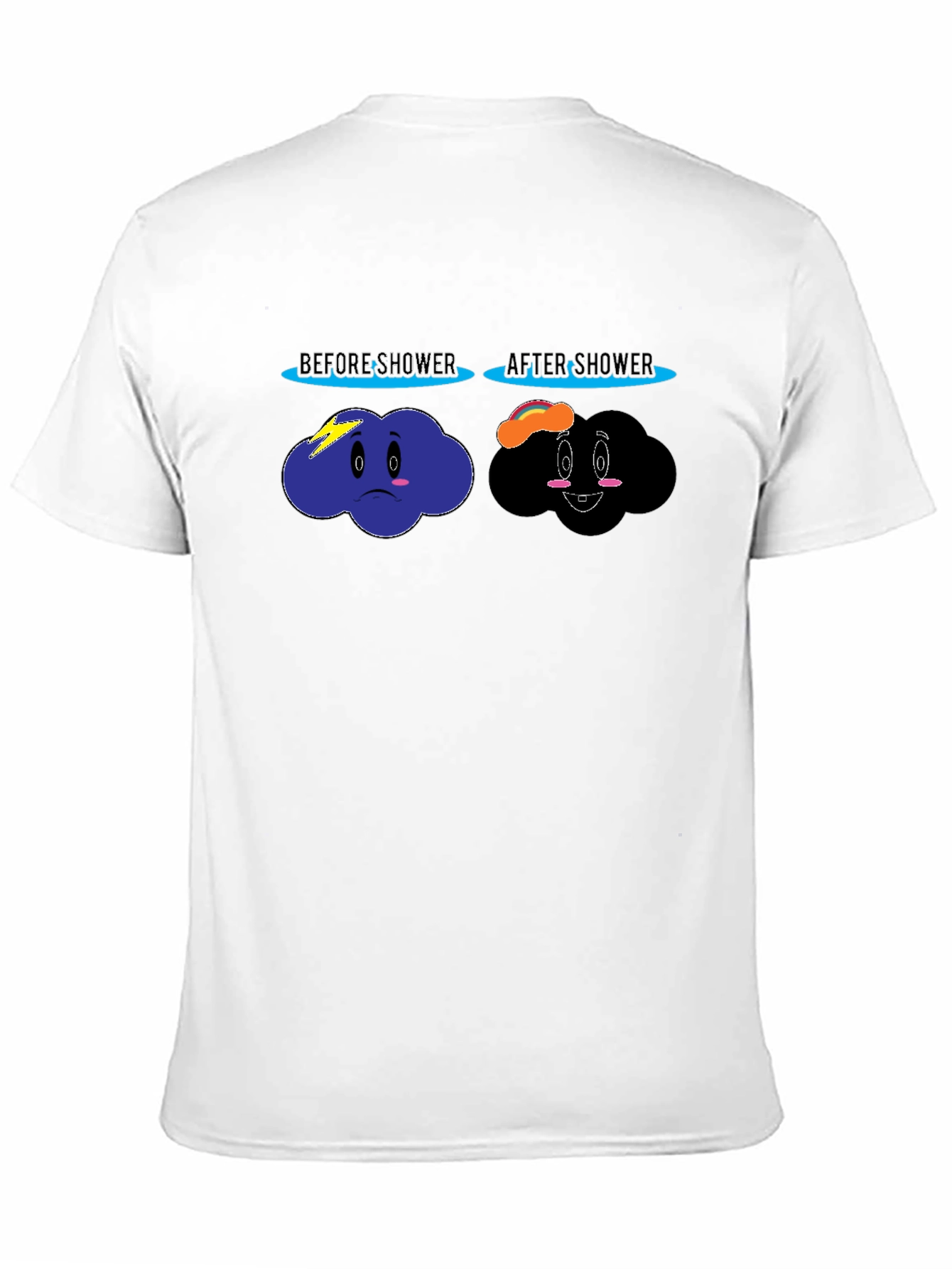 Funny Before & After Shower Cloud Graphic T-Shirt
