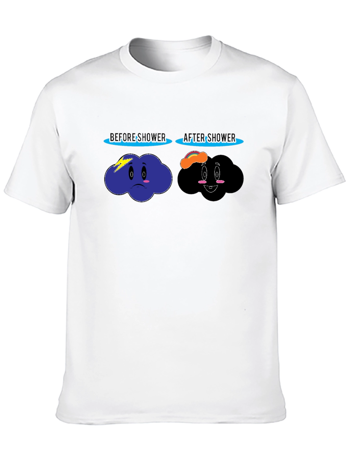 Funny Before & After Shower Cloud Graphic T-Shirt