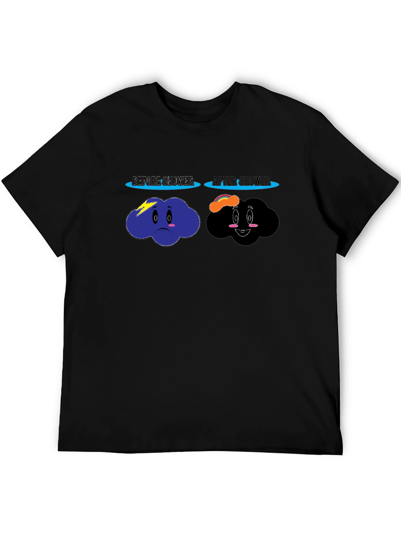 Funny Before & After Shower Cloud Graphic T-Shirt