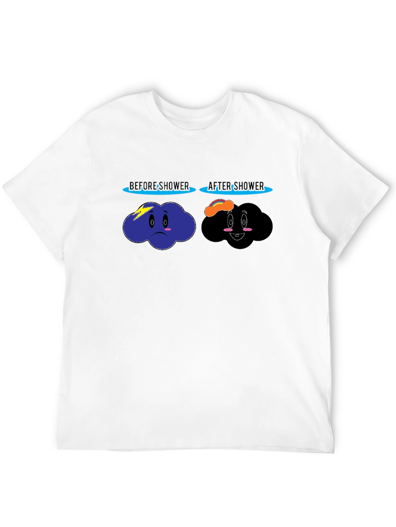 Funny Before & After Shower Cloud Graphic T-Shirt