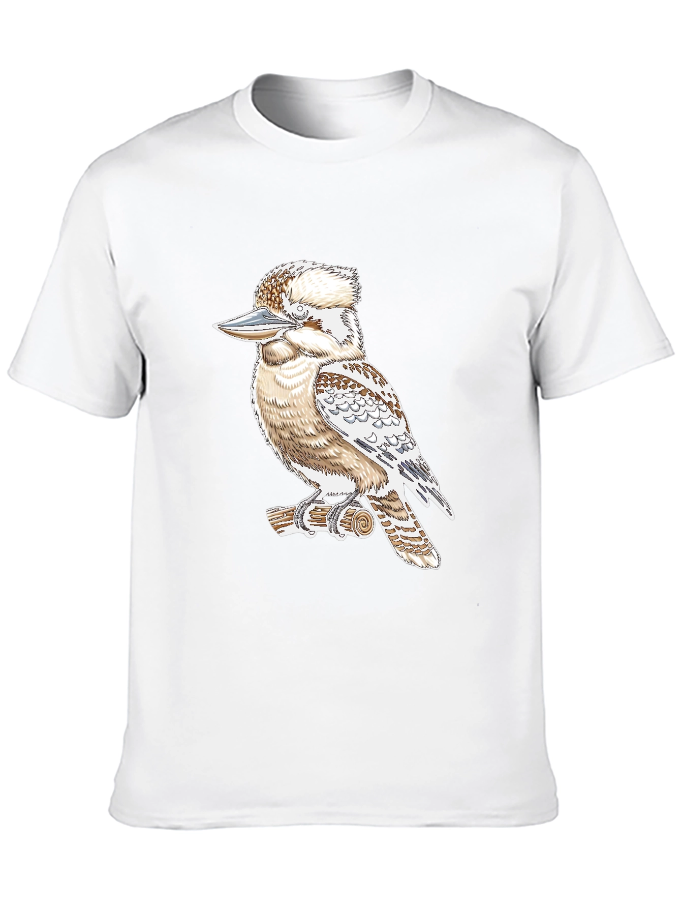 Kookaburra Bird Graphic Print Black T-Shirt