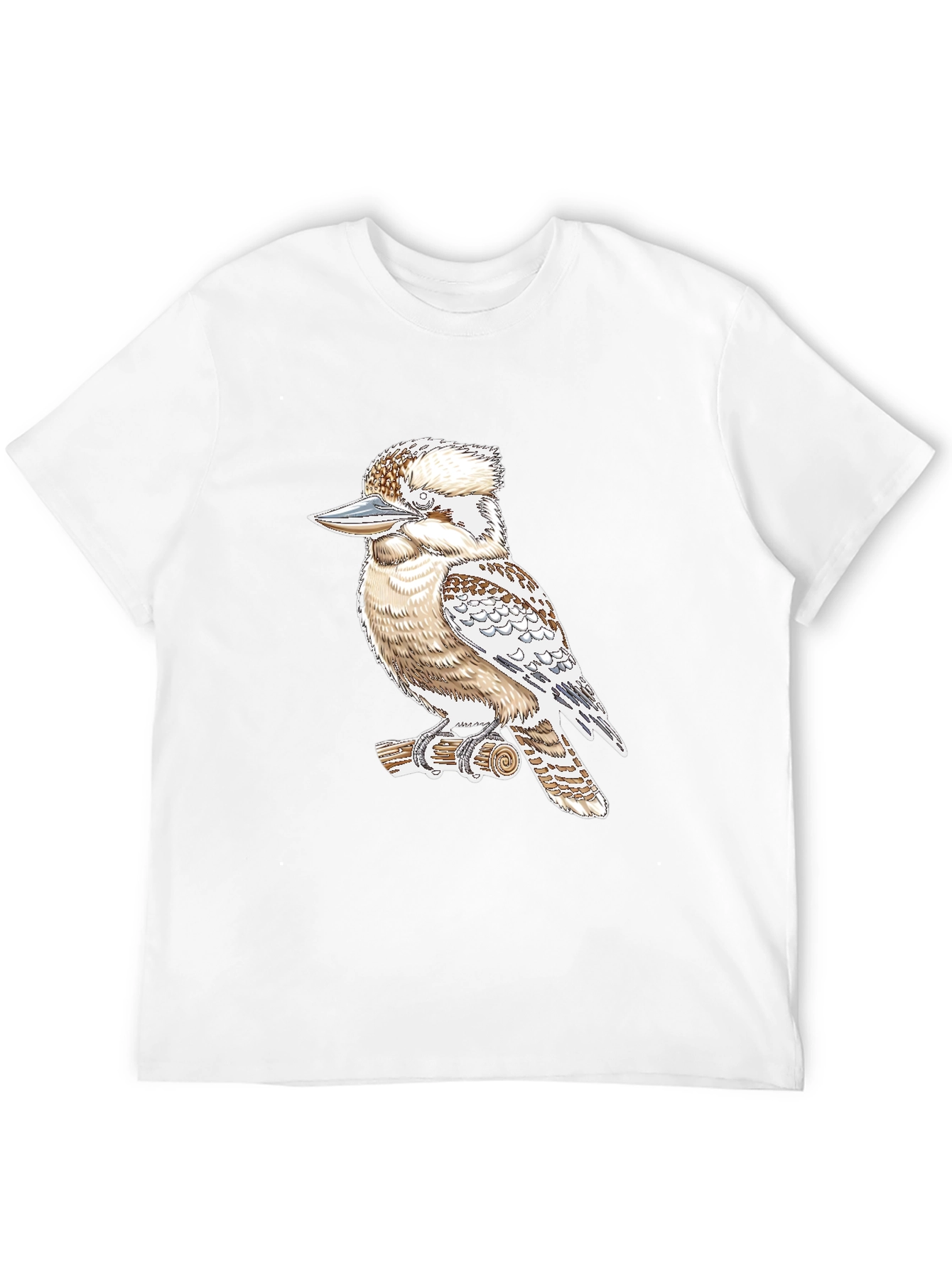 Kookaburra Bird Graphic Print Black T-Shirt