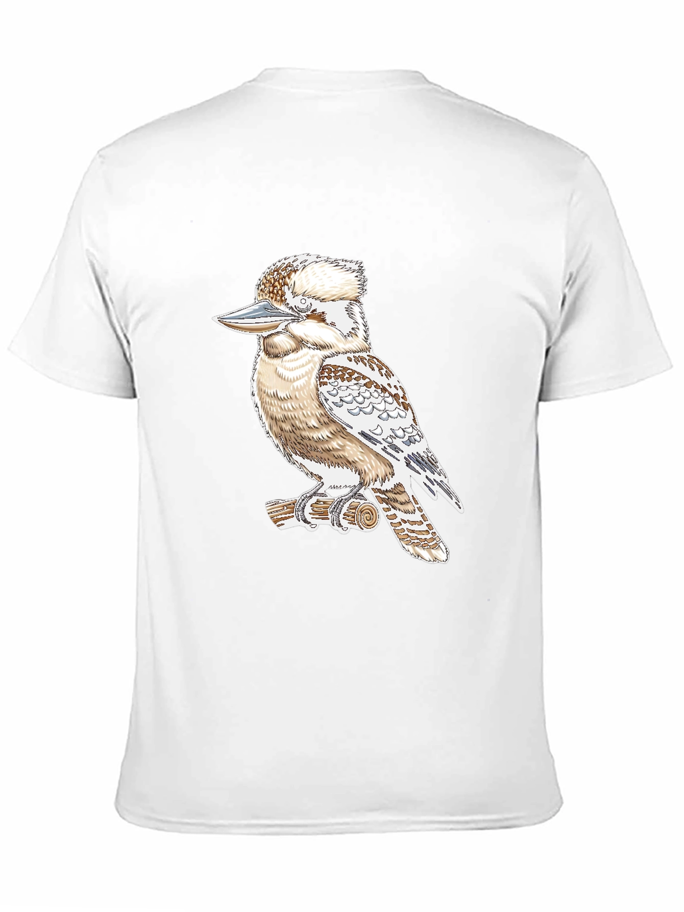 Kookaburra Bird Graphic Print Black T-Shirt