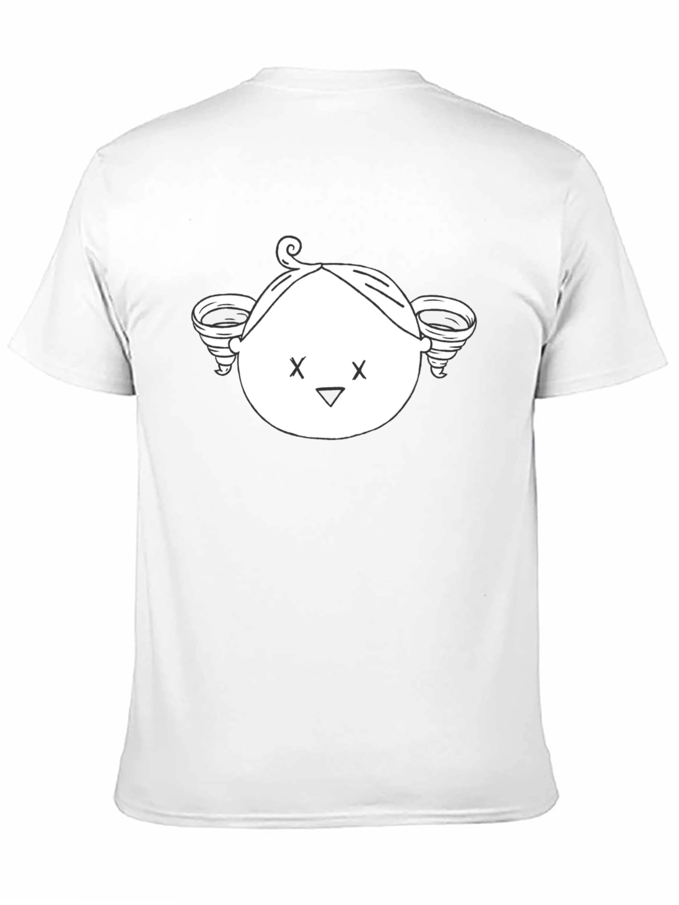 Whimsical Cartoon Face Black T-Shirt
