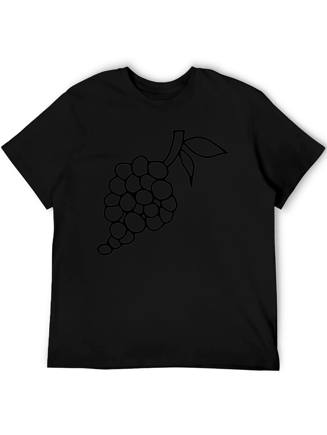 Mens Black Grapes Graphic Tee - Casual Style