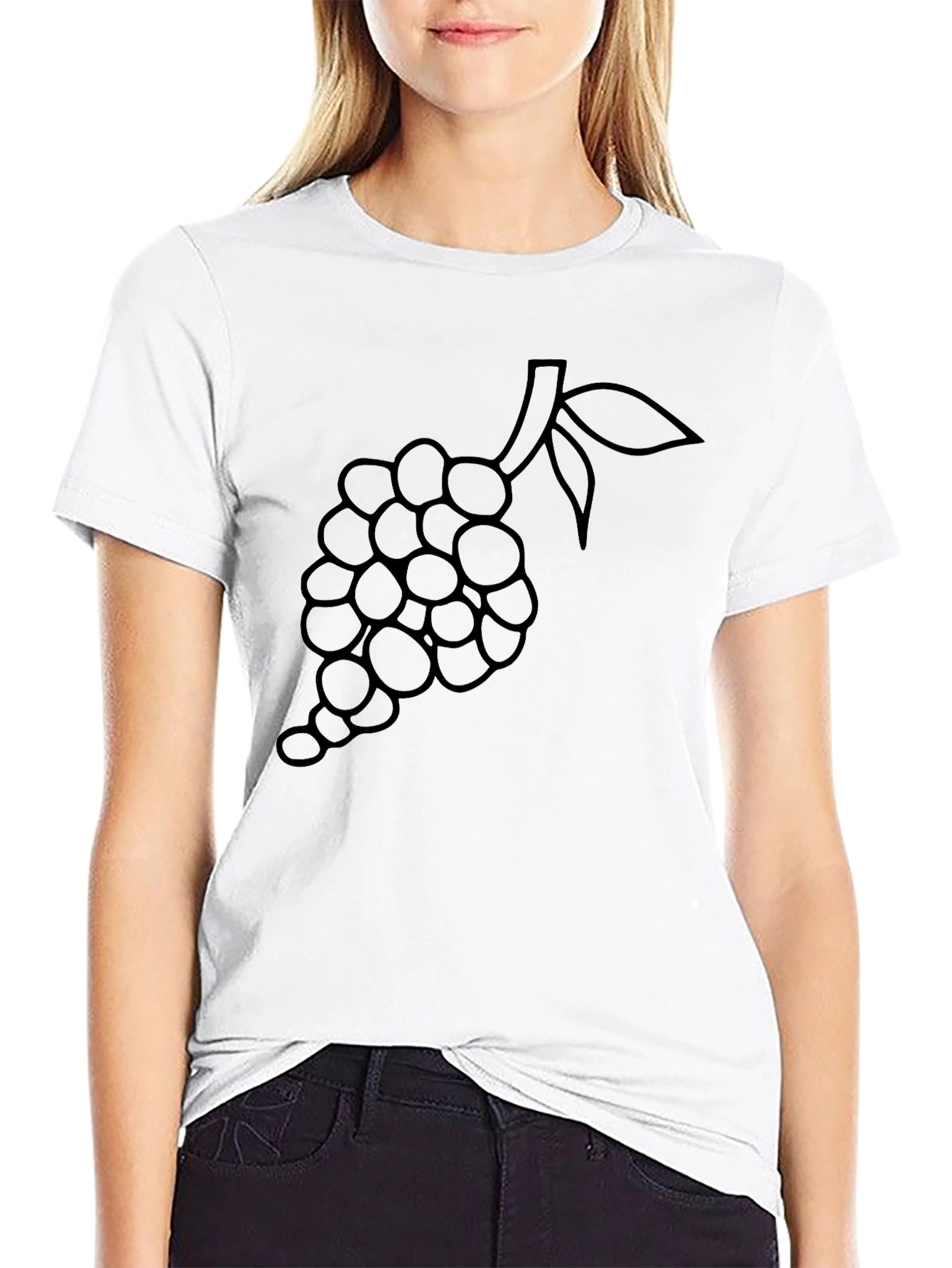 Mens Black Grapes Graphic Tee - Casual Style