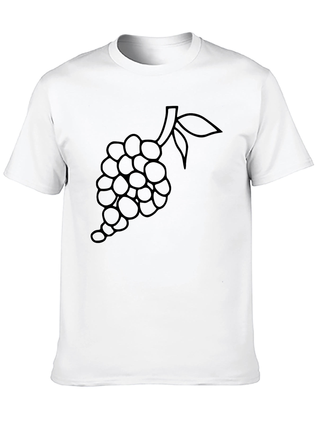 Mens Black Grapes Graphic Tee - Casual Style