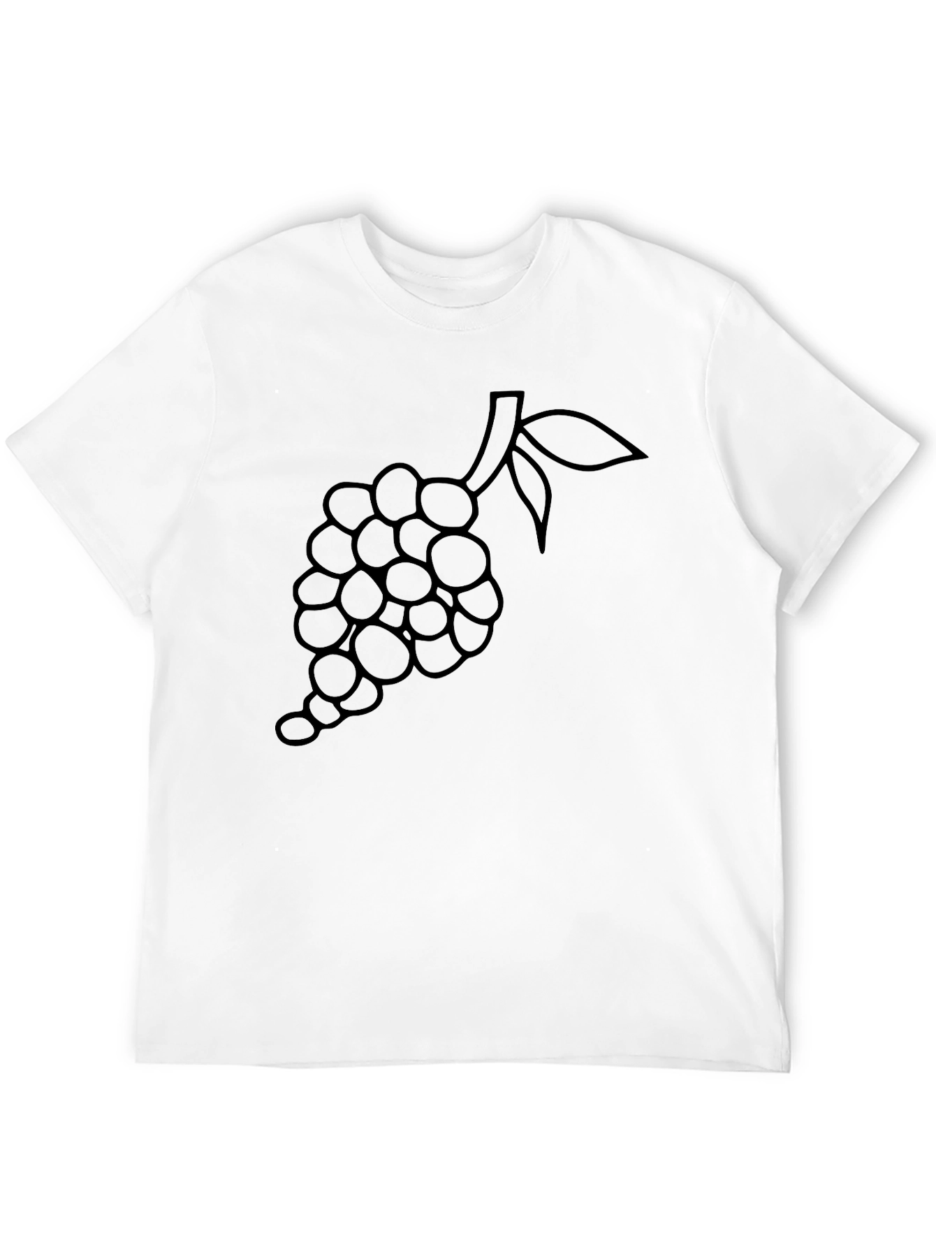 Mens Black Grapes Graphic Tee - Casual Style