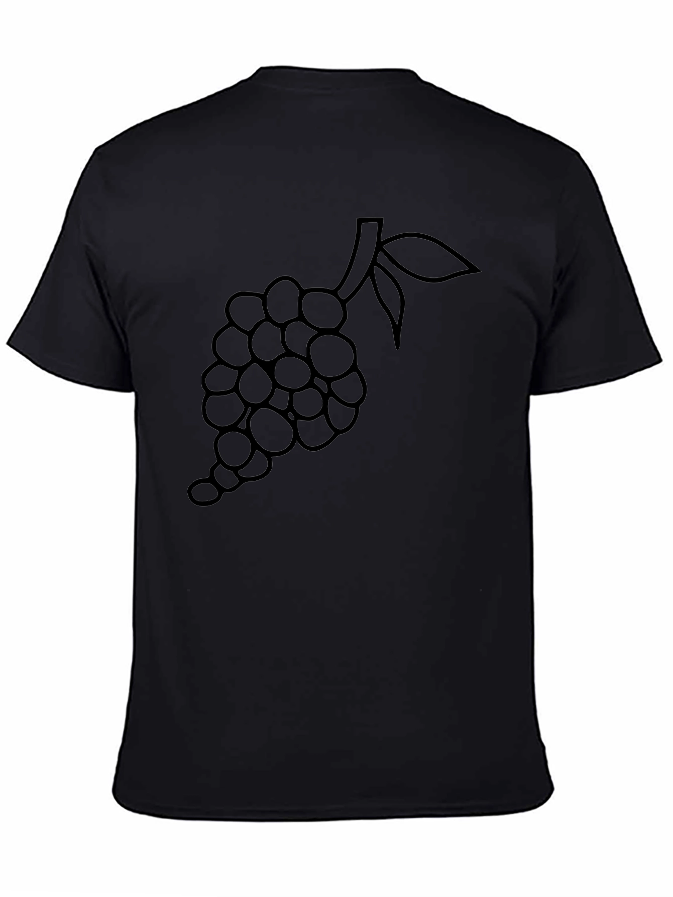 Mens Black Grapes Graphic Tee - Casual Style