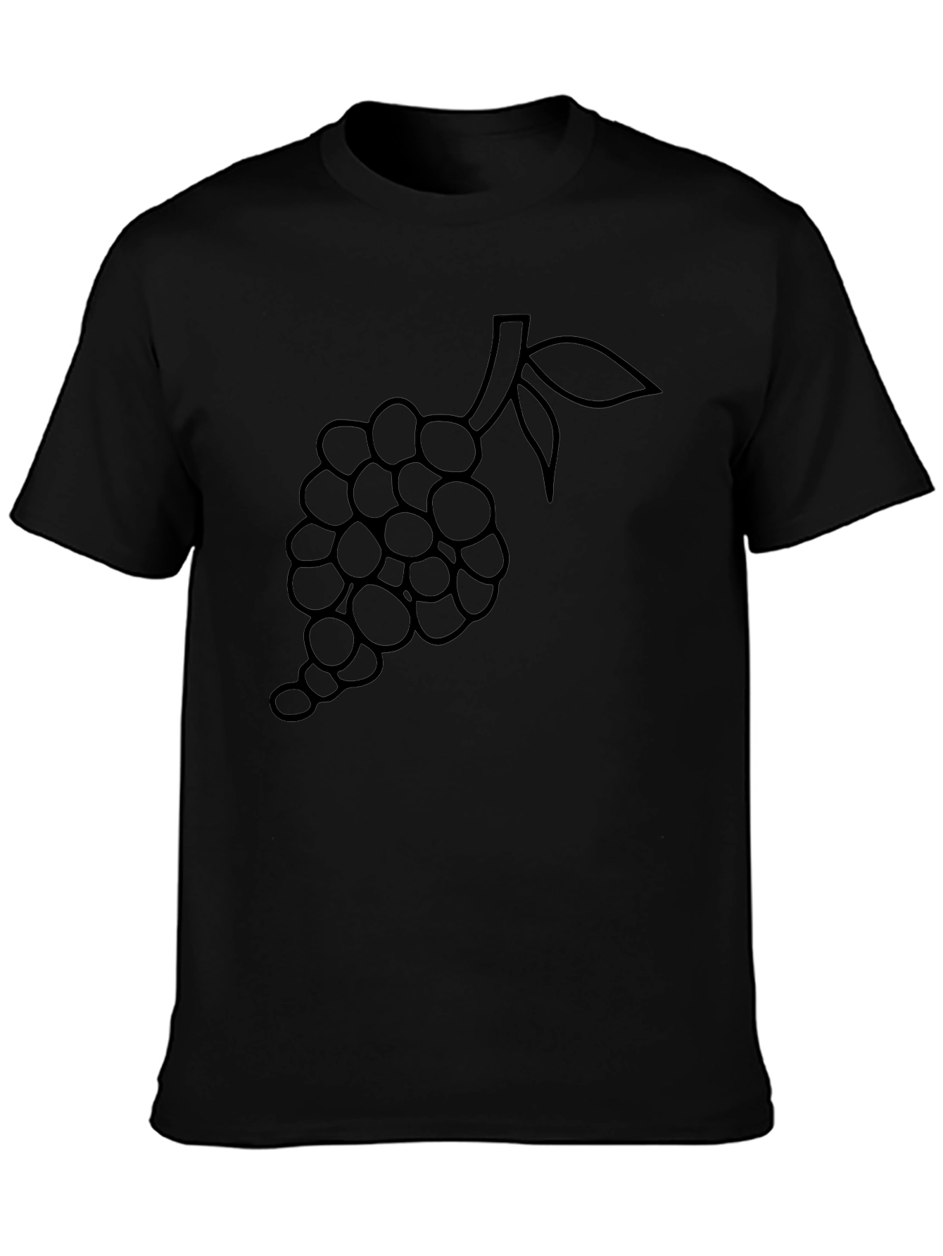 Mens Black Grapes Graphic Tee - Casual Style