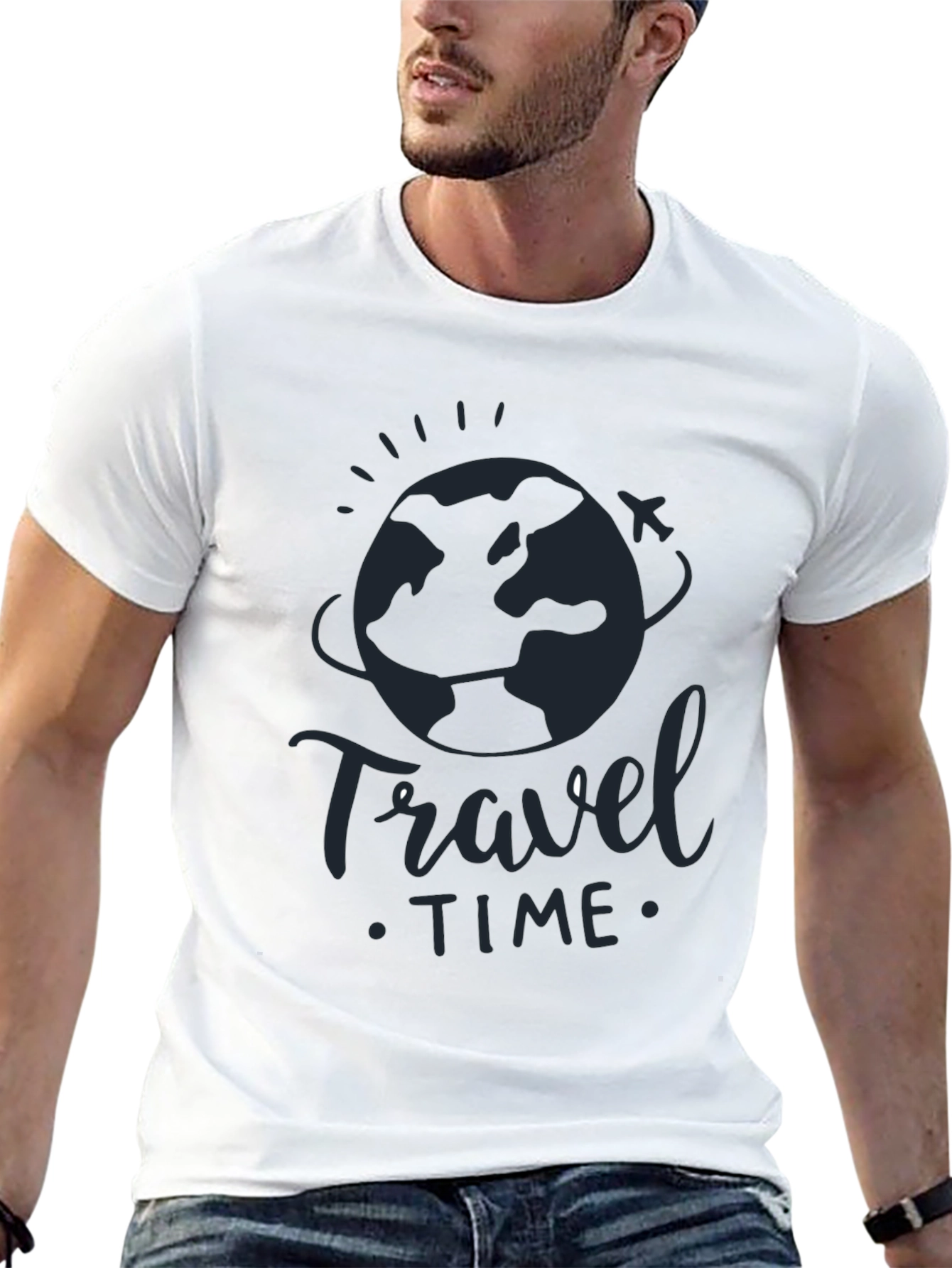 Travel Time Black Graphic Tee