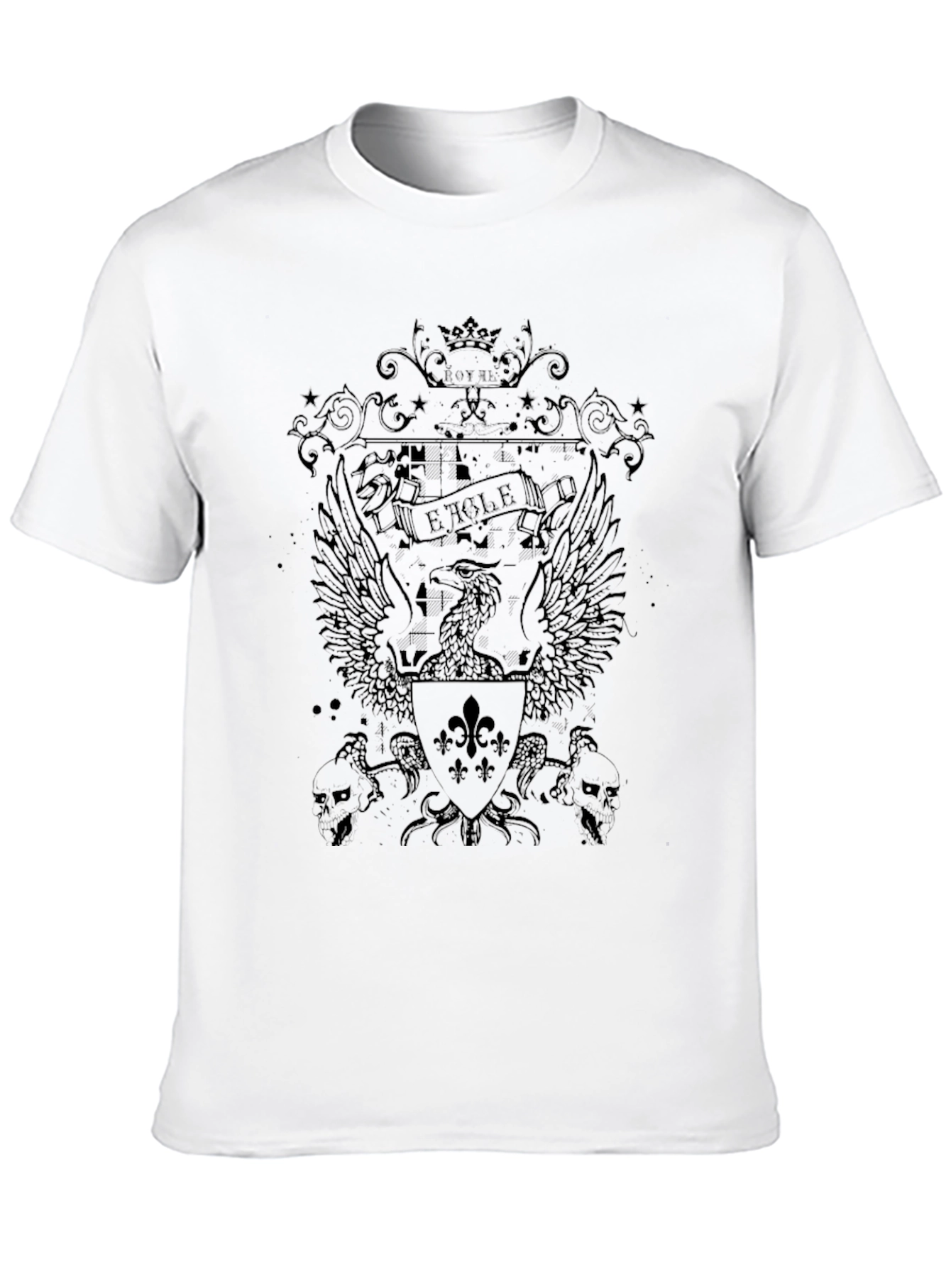 Mens Black Graphic Tee - Eagle Crest Design