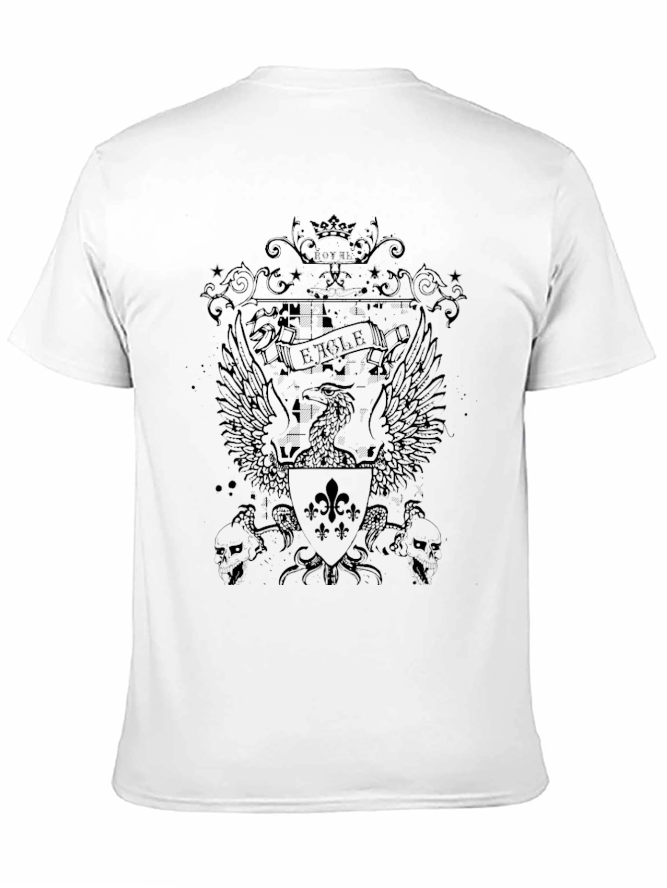 Mens Black Graphic Tee - Eagle Crest Design