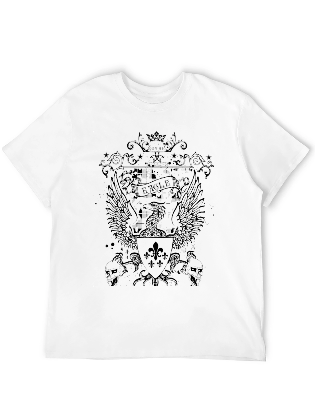 Mens Black Graphic Tee - Eagle Crest Design