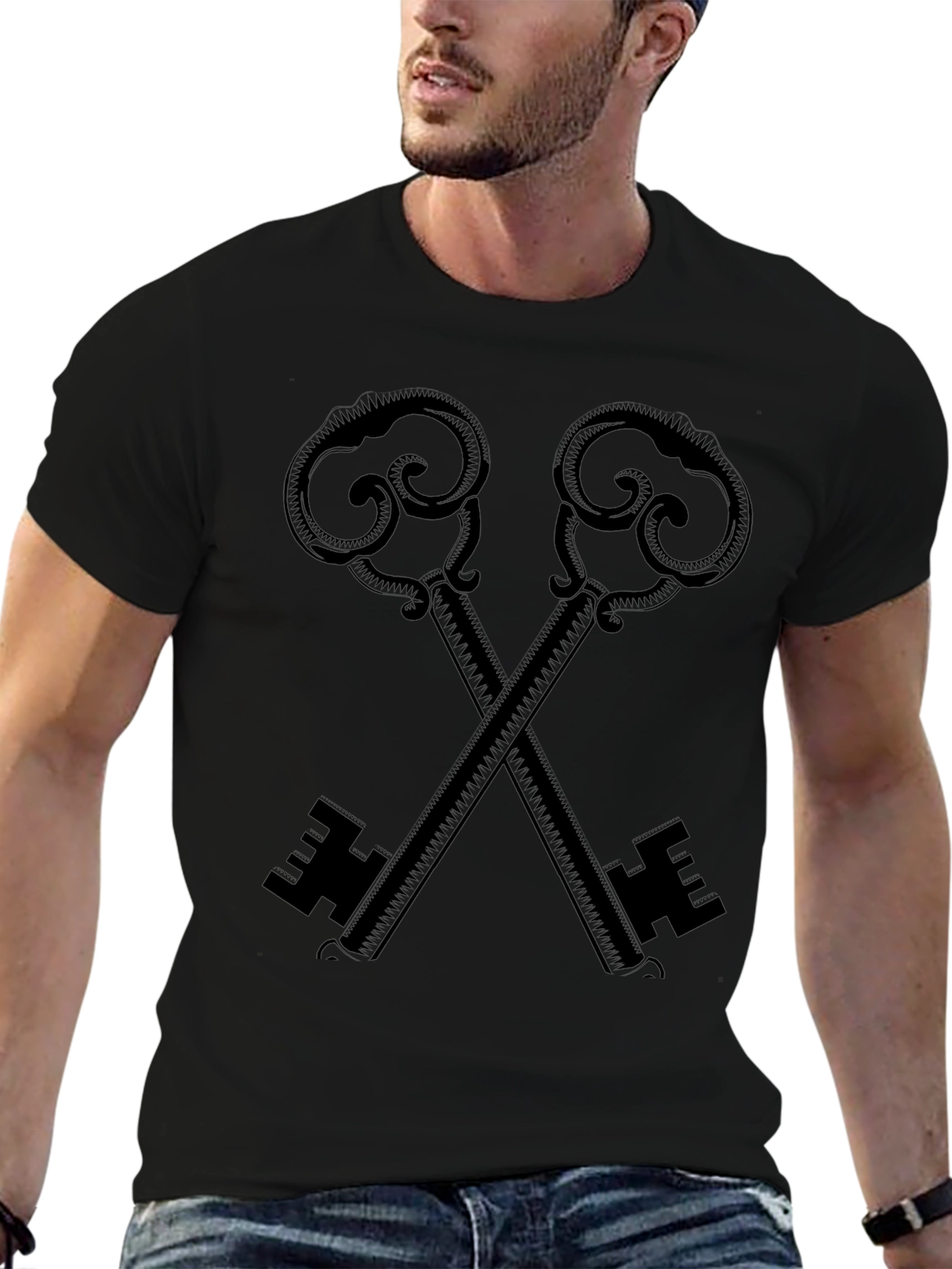 Crossed Keys Graphic Tee - Stylish Unisex Design