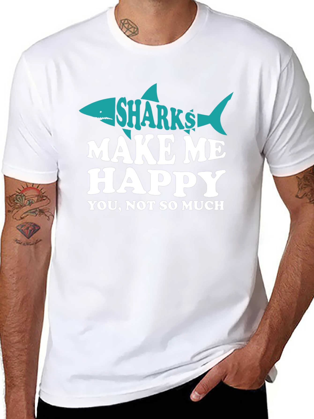 Sharks Make Me Happy Tee