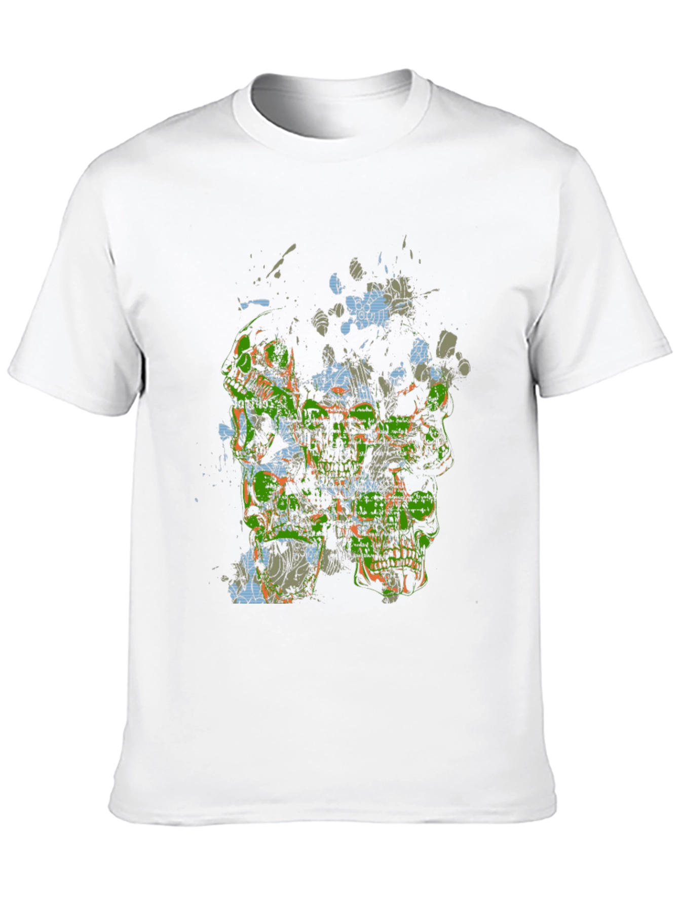 Abstract Skull Graphic Print Black T-Shirt
