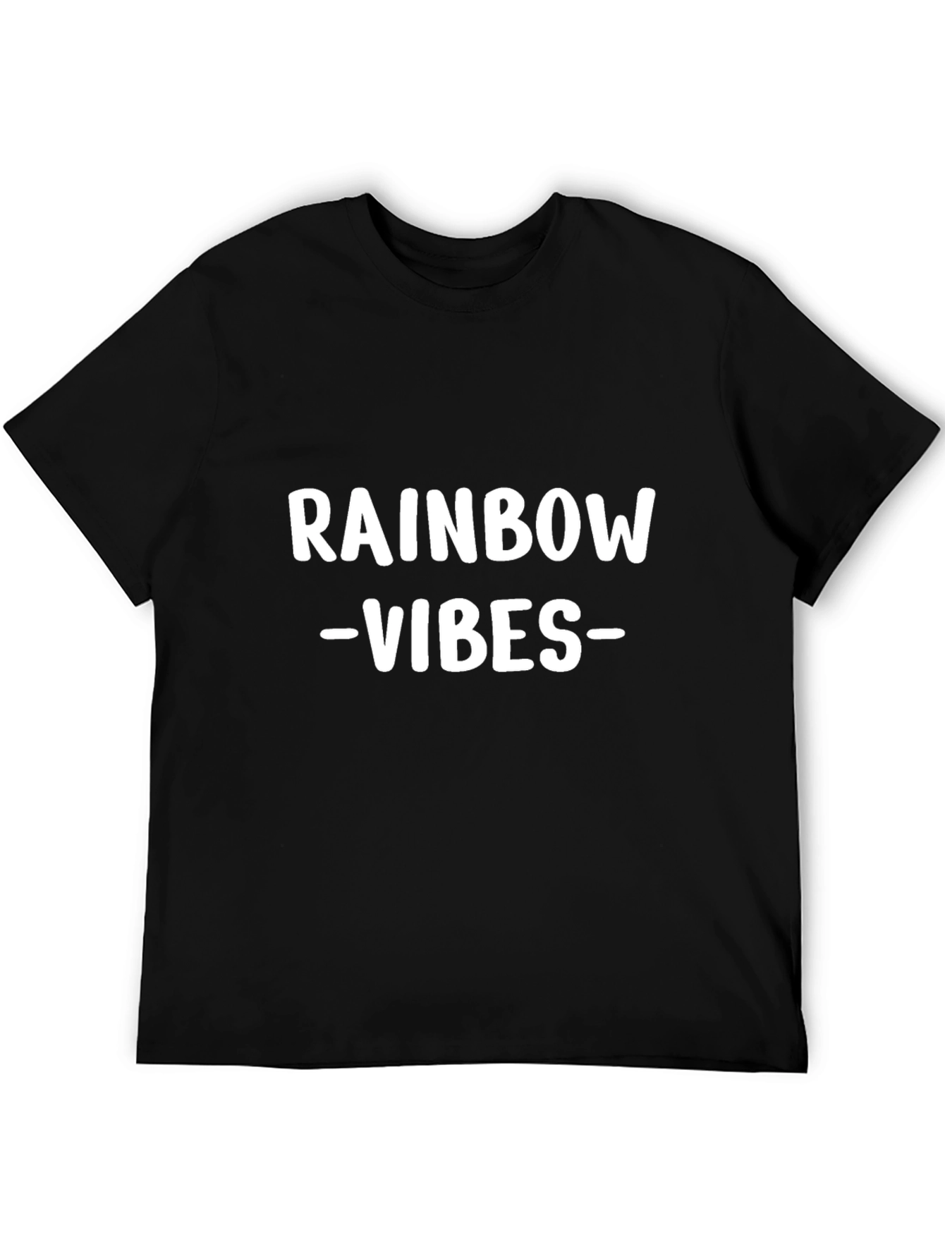 Rainbow Vibes Black Graphic Tee