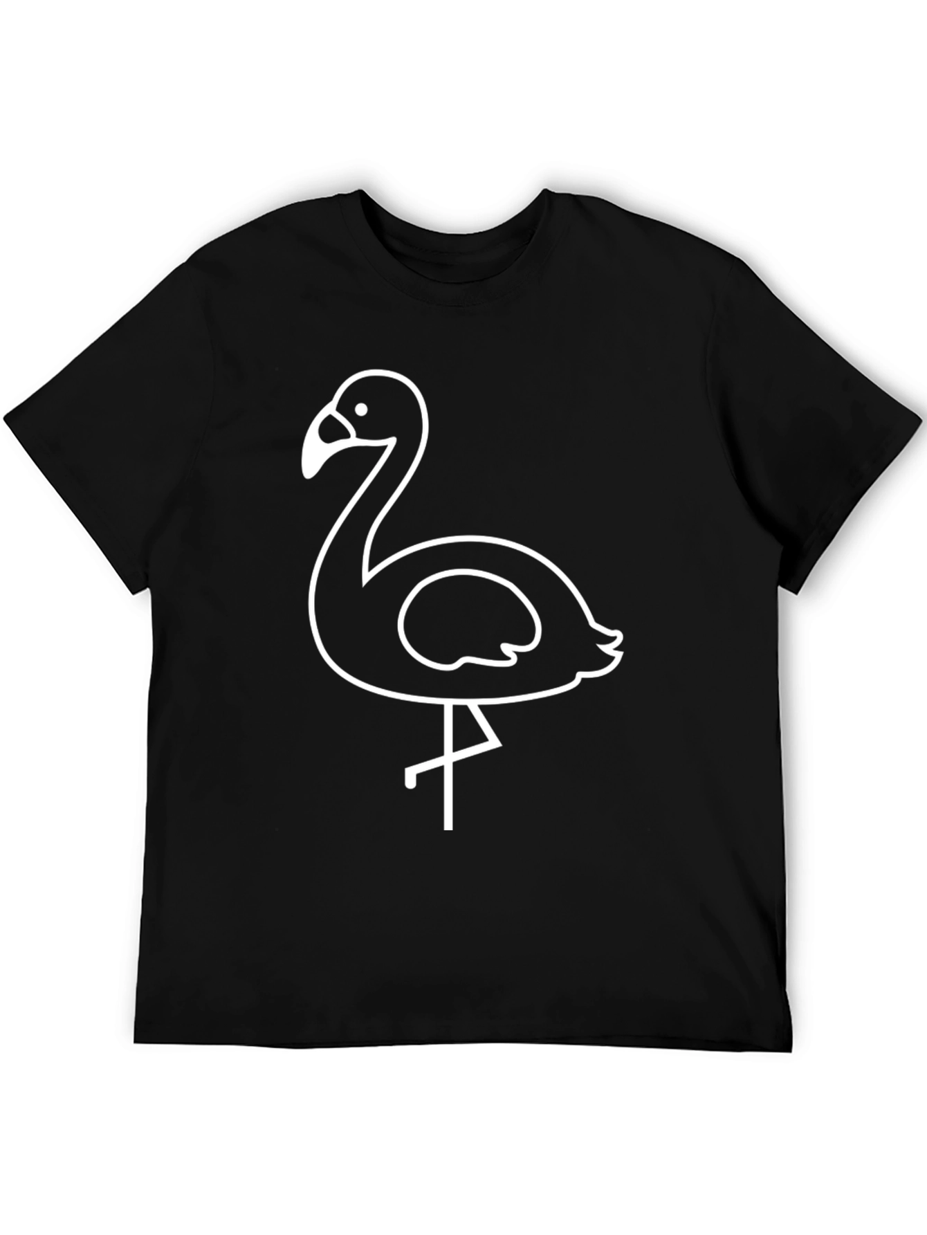 Flamingo Graphic Tee - Black Cotton T-Shirt
