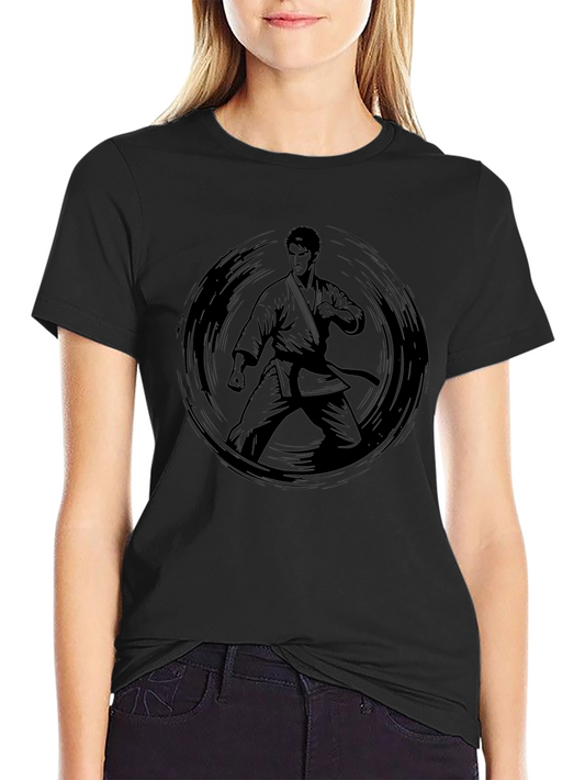 Karate Stance Graphic Black T-Shirt