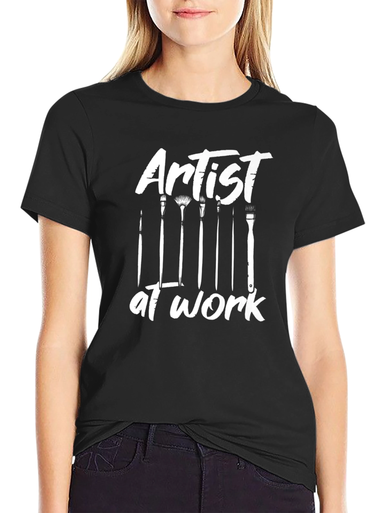 Artist At Work Black Graphic T-Shirt
