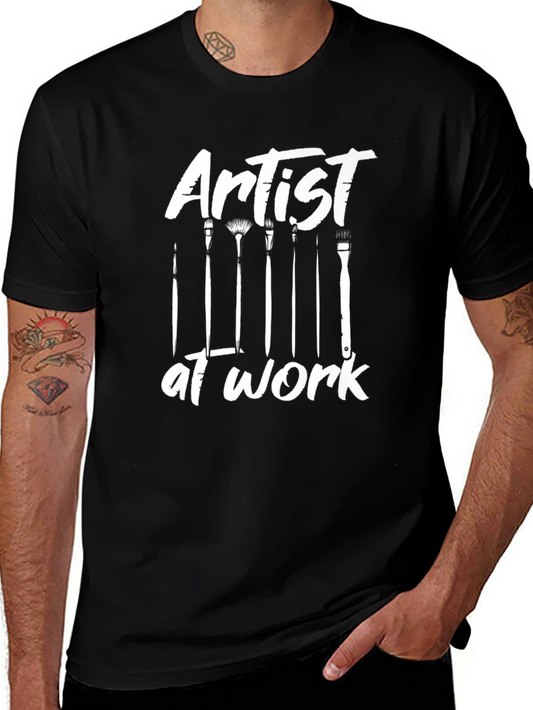 Artist At Work Black Graphic T-Shirt