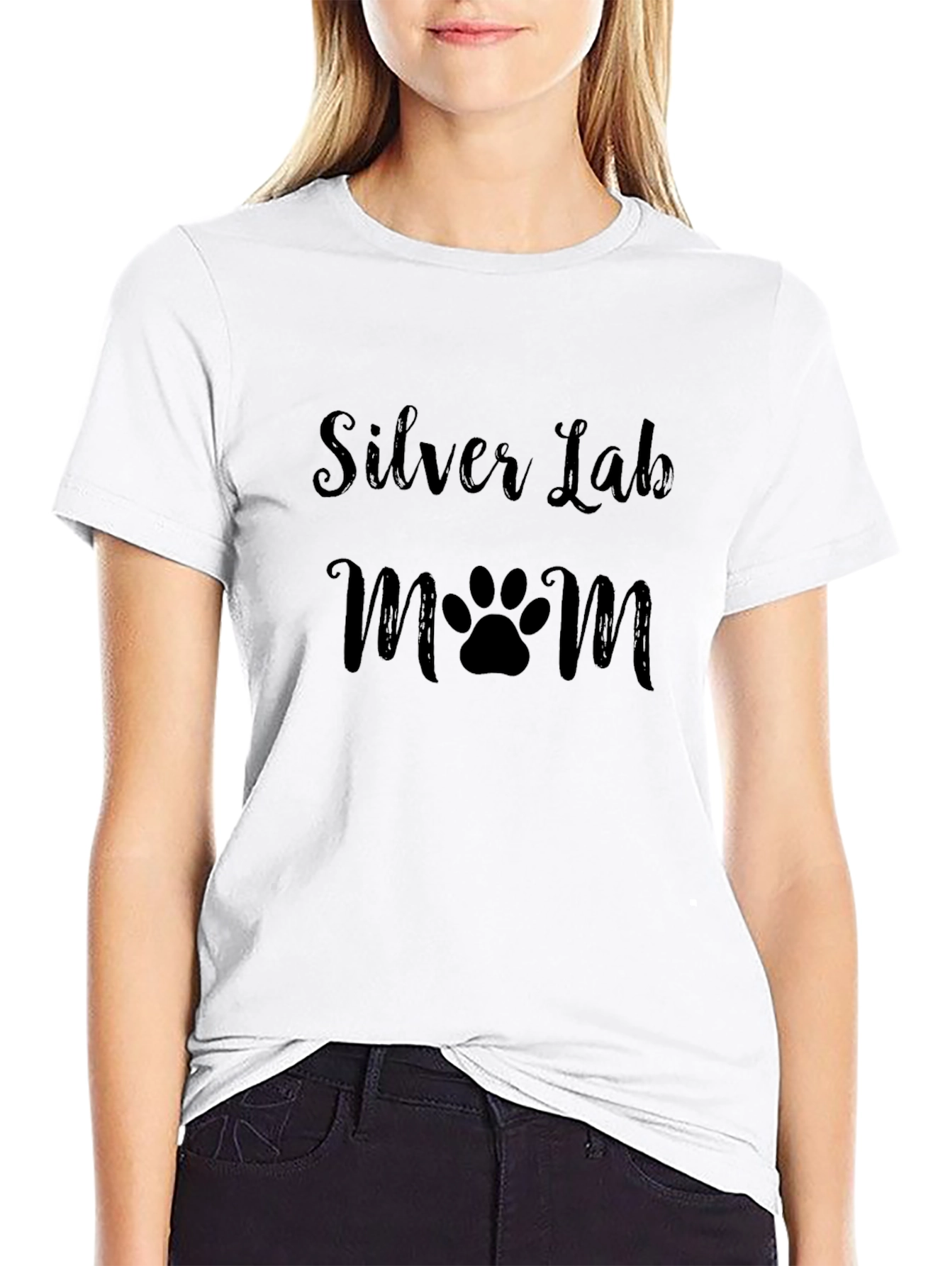 Silver Lab Mom T-Shirt - Dog Lover Tee